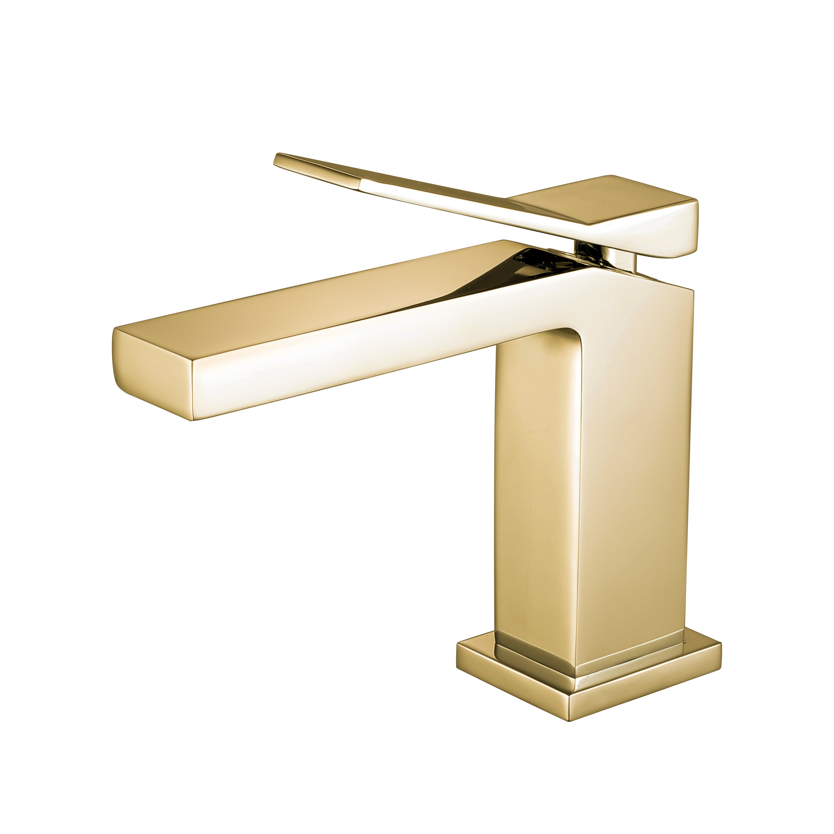 Aquamoon Times Collection Single Lever Bathroom Vanity Faucet Brush Gold Finish 