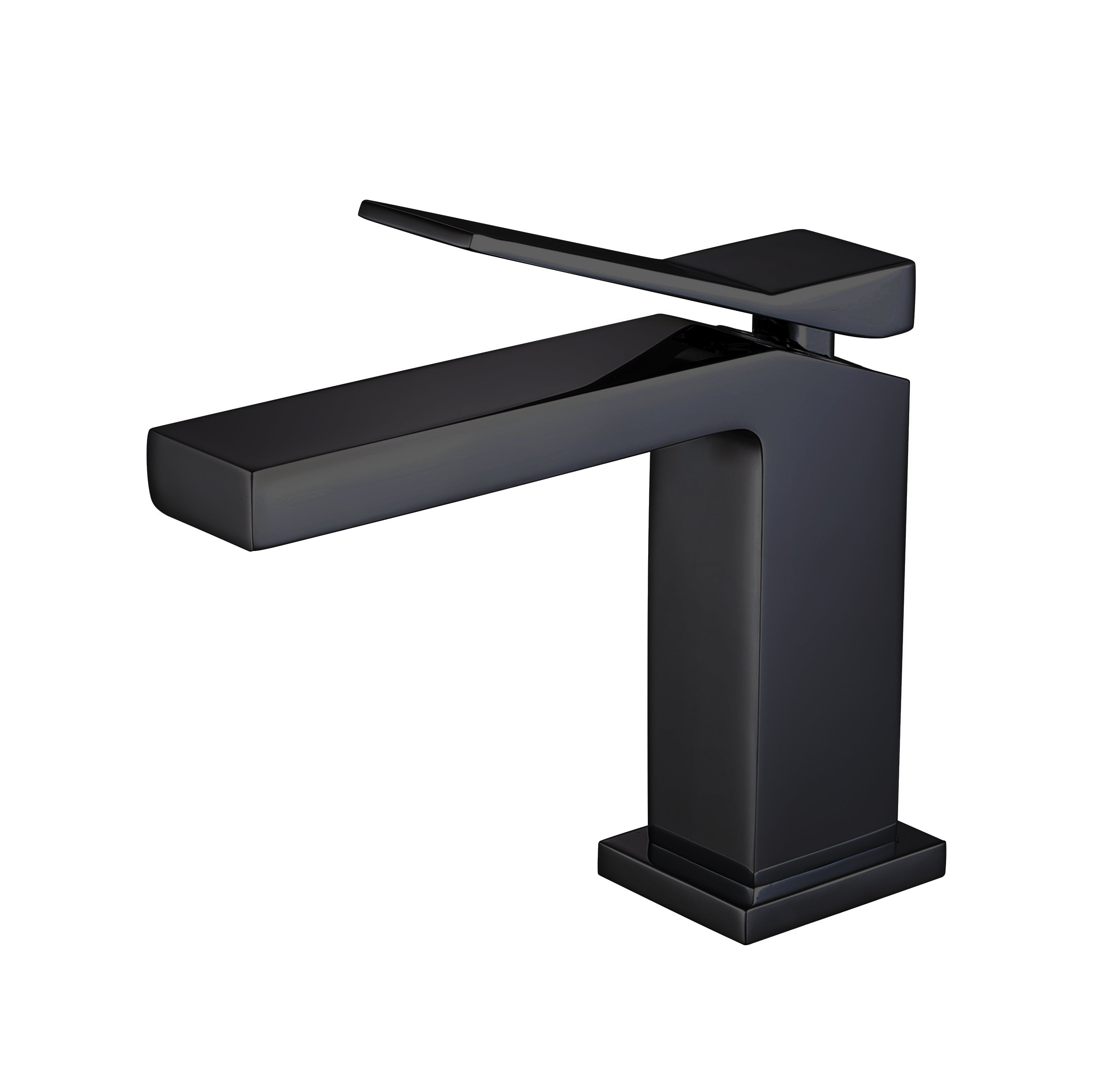 Aquamoon Times Collection Single Lever Bathroom Vanity Faucet Matte Black Finish