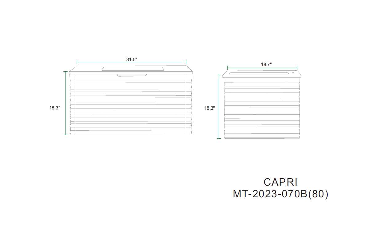 Capri 31.5 Natural Oak Cabinet, Solid Surface Sink, Wall Mounted Modern Vanity Set