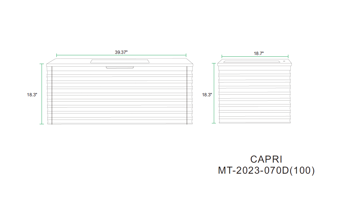 Capri 39.5 Natural Oak Cabinet, Solid Surface Sink, Wall Mounted Modern Vanity Set