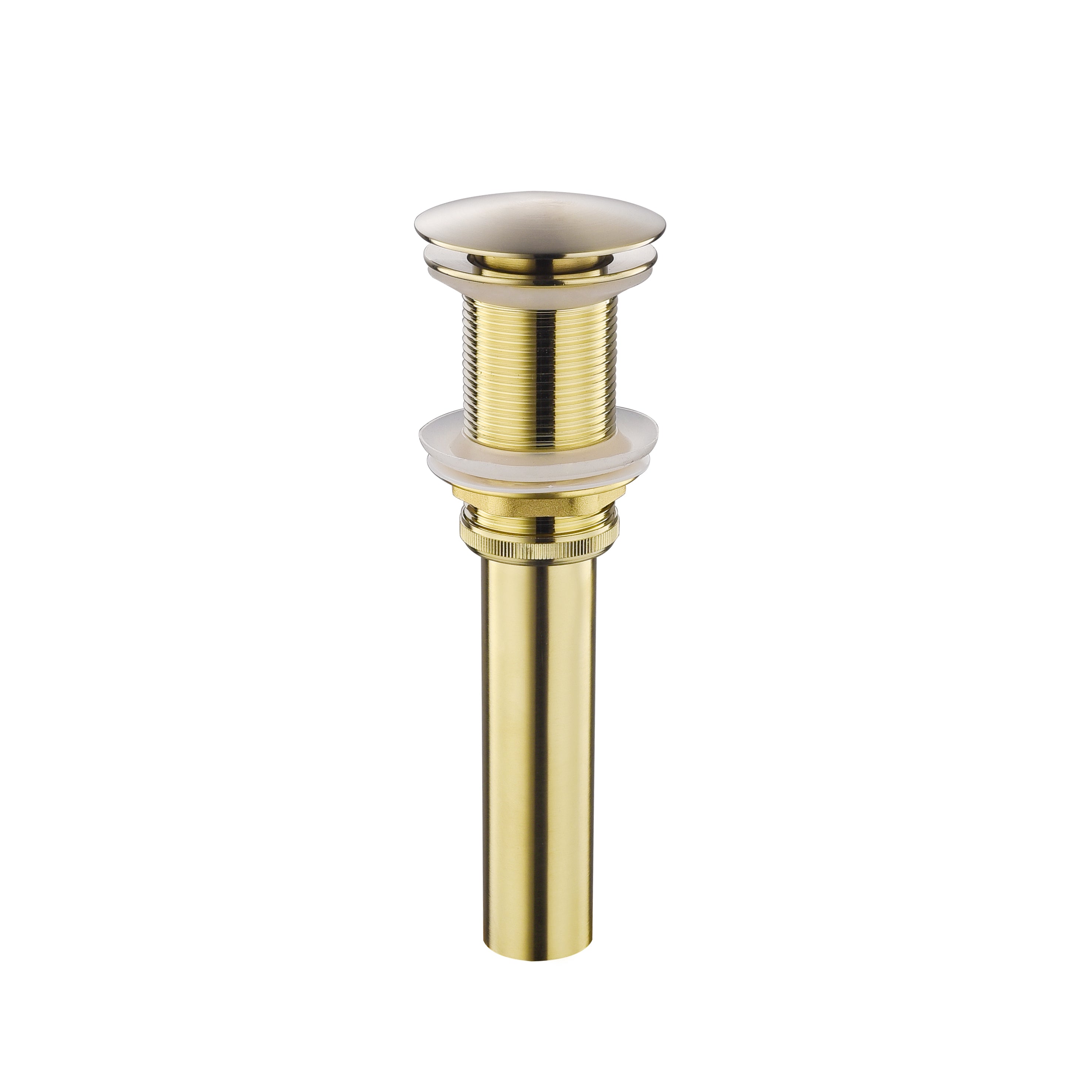 Aquamoon Bathroom Faucet Vessel Vanity Sink Round Pop Up Drain Stopper without Overflow, Brush Gold Finish PP0105