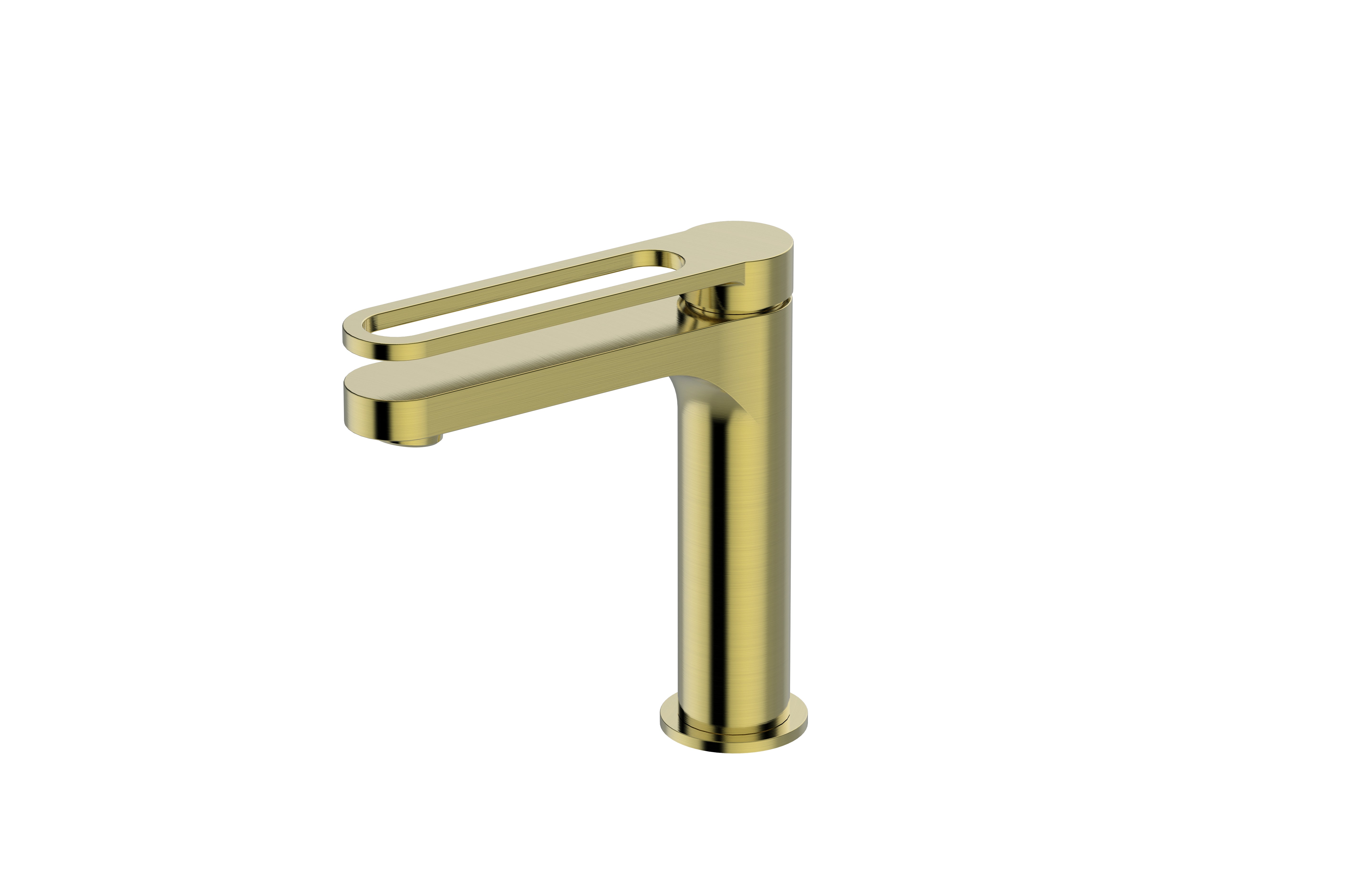 Aquamoon Helios Collection Single Lever Bathroom Vanity Faucet Brush Gold Finish