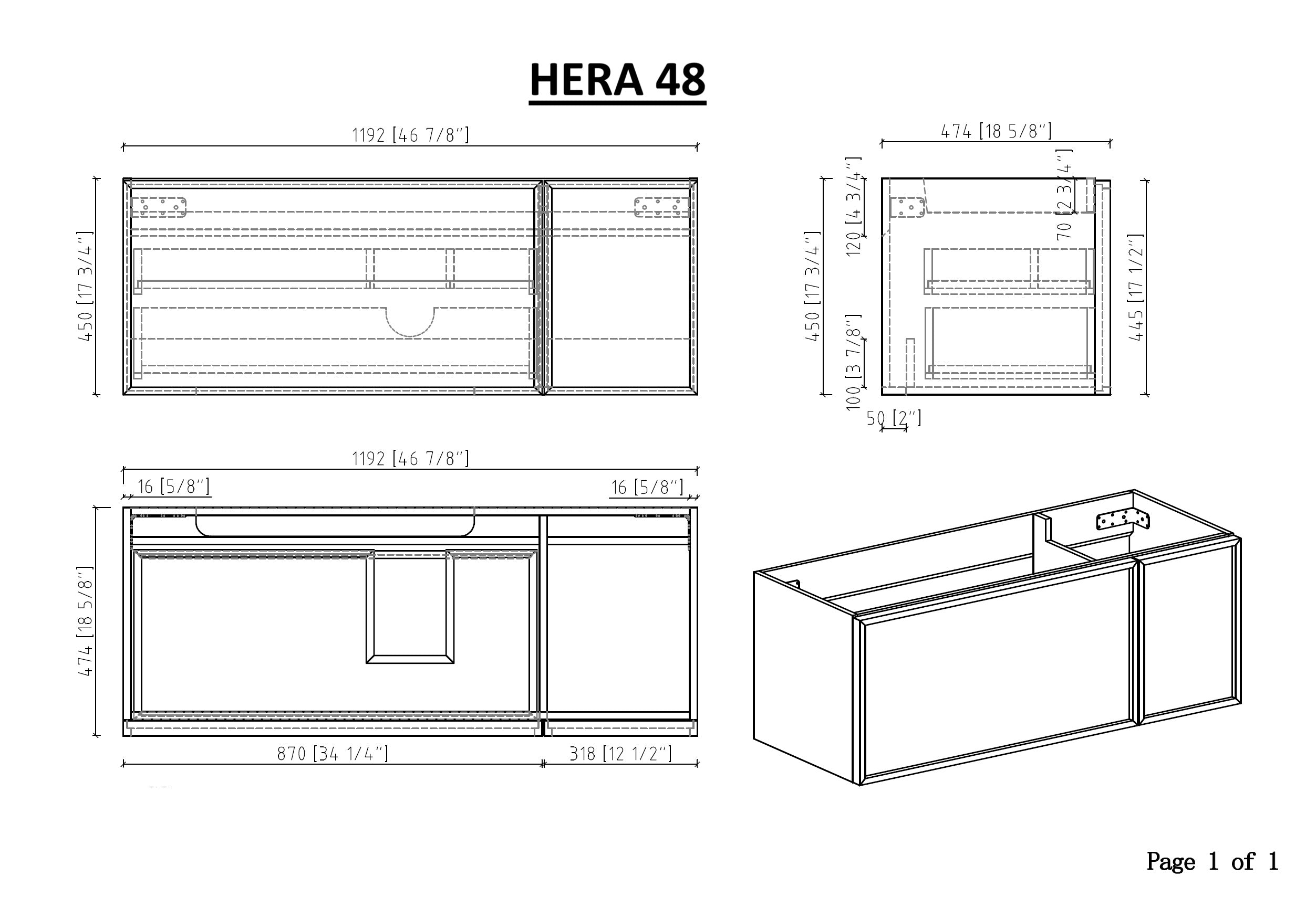 Hera 47.5 Natural Oak Cabinet, Square Cultured Marble Sink, Wall Mounted Modern Vanity Set Square Cultured Marble Bath Trends USA