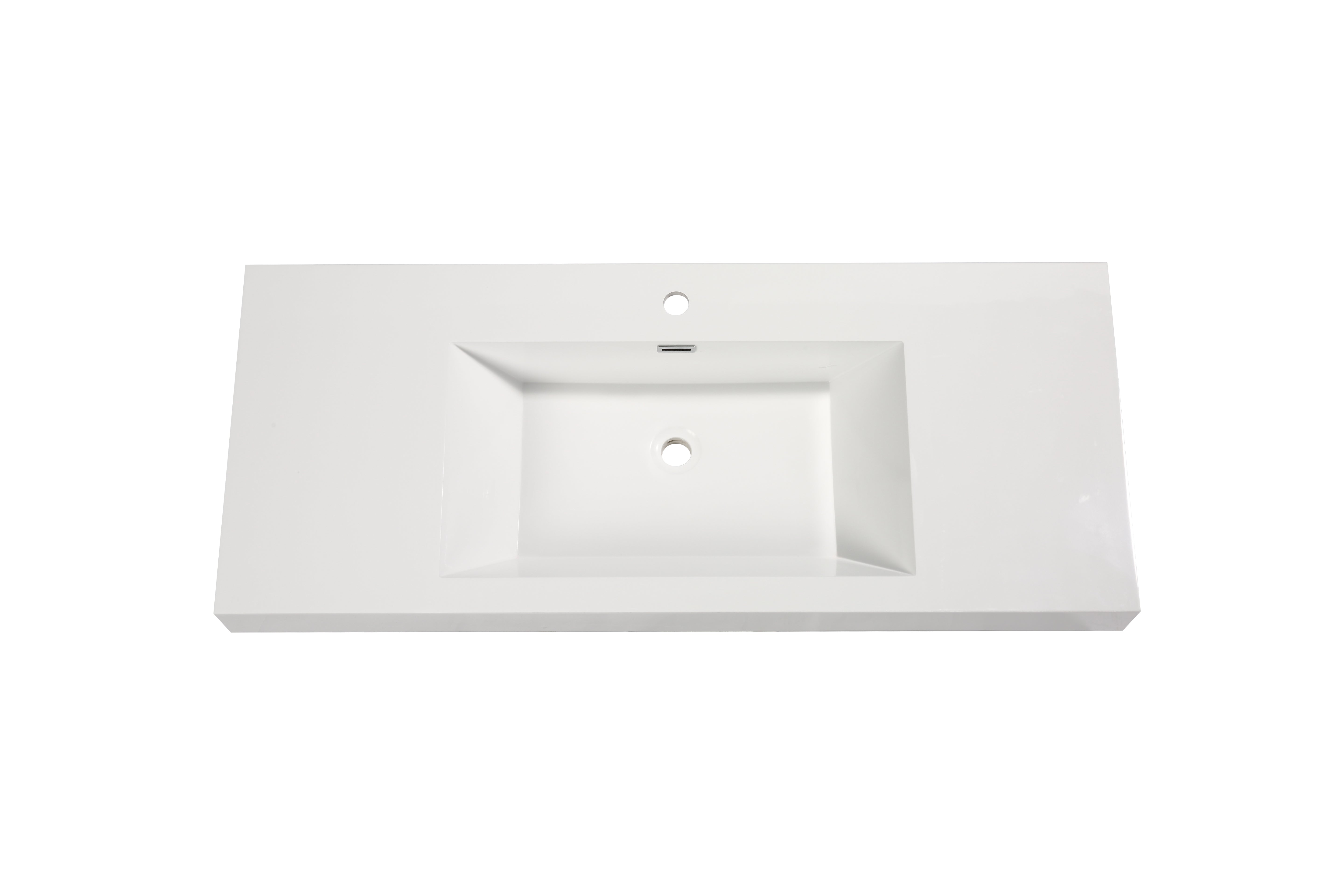 Aquamoon Maya 47" Integrated /Countertop White Square  Sink