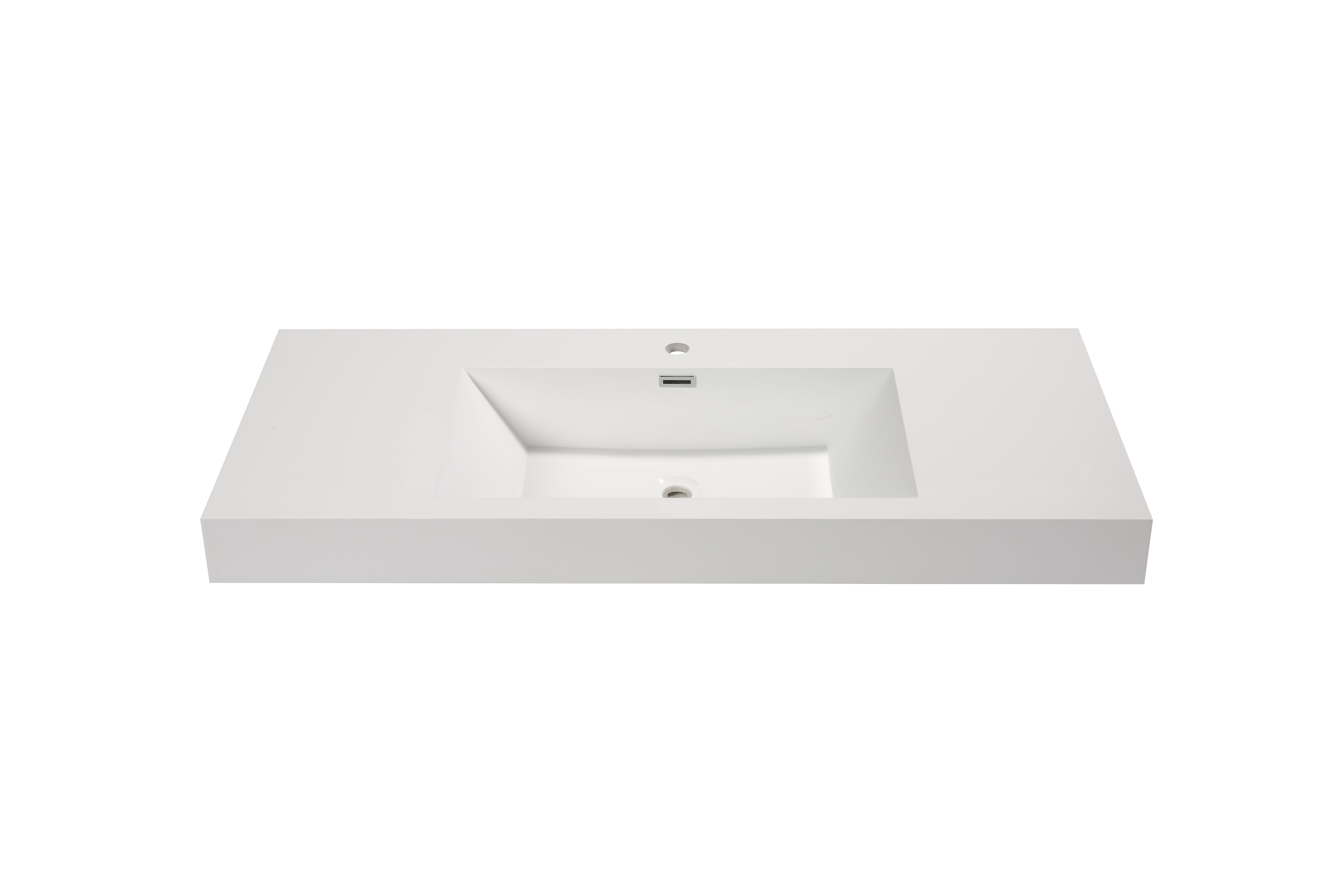 Aquamoon Maya 47" Integrated /Countertop White Square  Sink bathtrends_usa