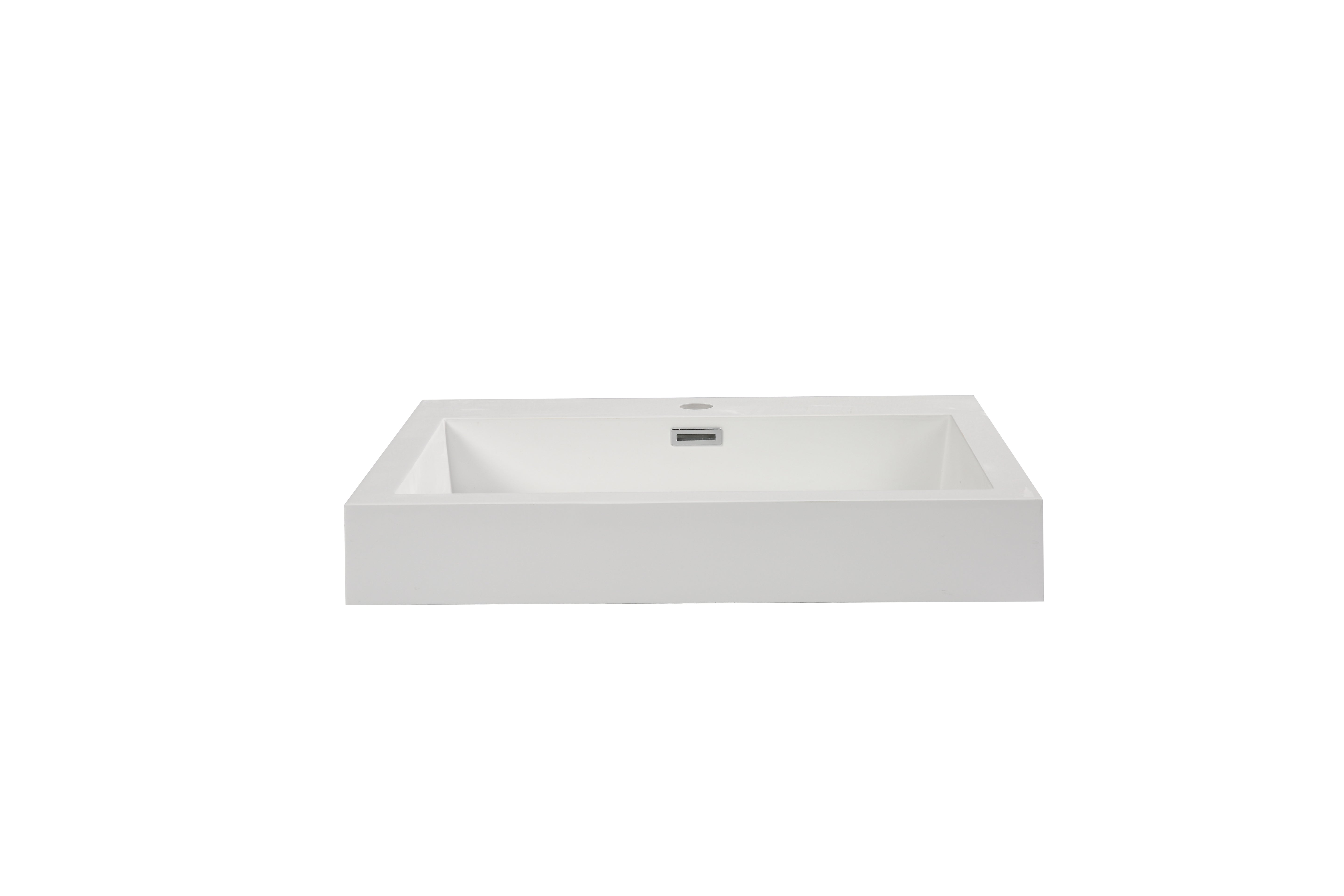 Aquamoon Venice 24" Integrated /Countertop White Square  Sink bathtrends_usa