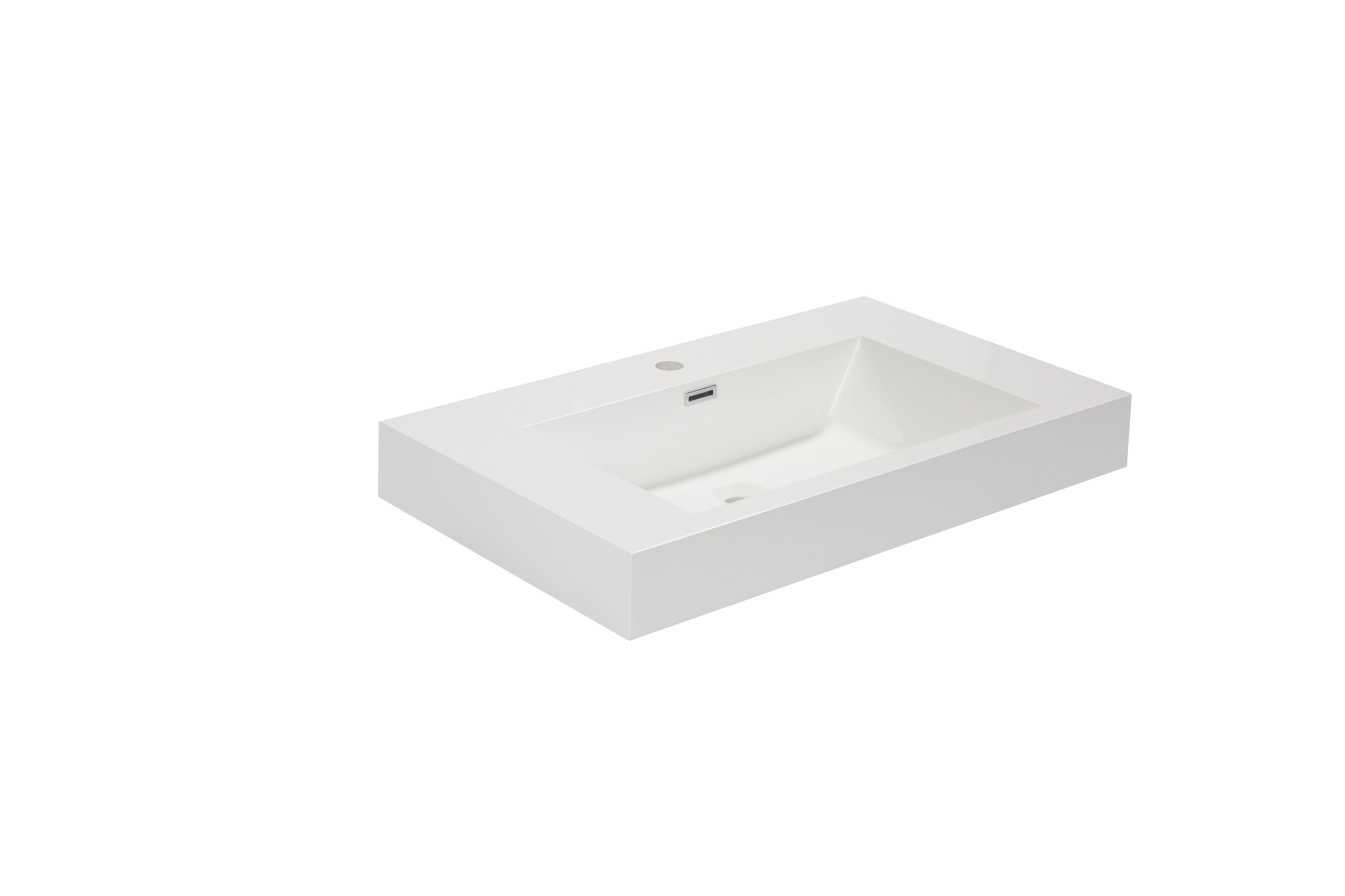 Aquamoon Venice 31" Integrated /Countertop White Square  Sink