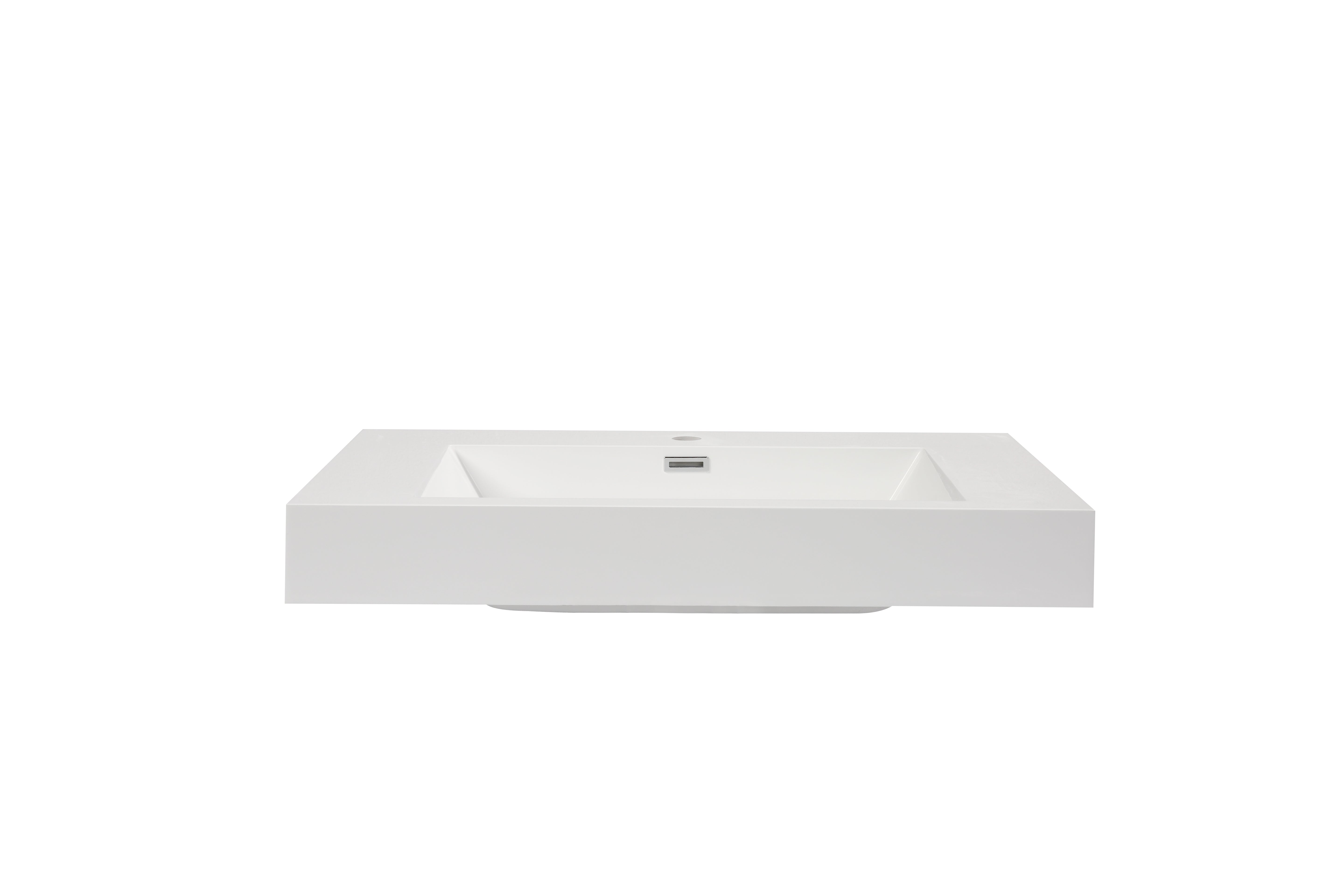 Aquamoon Venice 31" Integrated /Countertop White Square  Sink bathtrends_usa