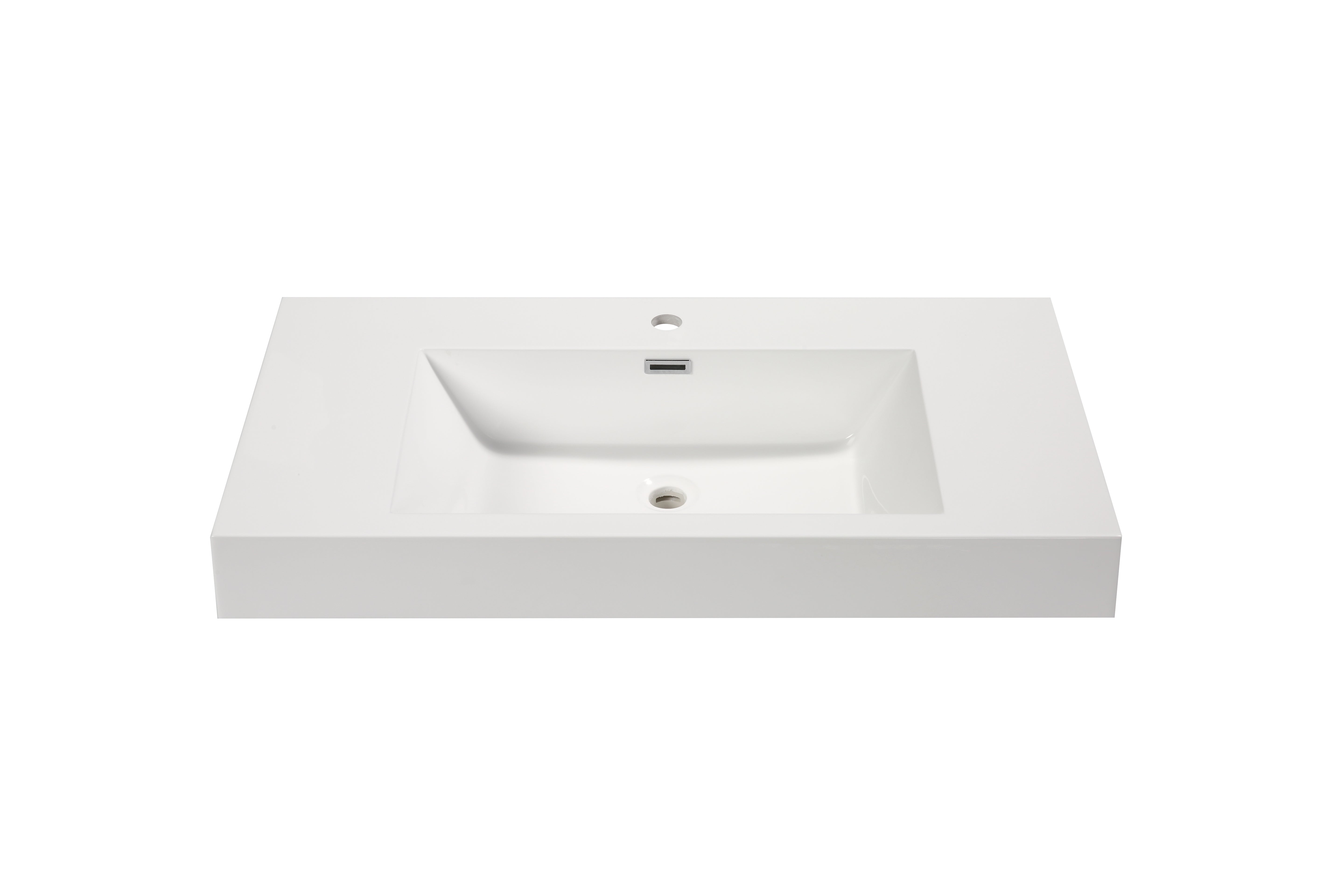 Aquamoon Venice 36" Integrated /Countertop White Square  Sink