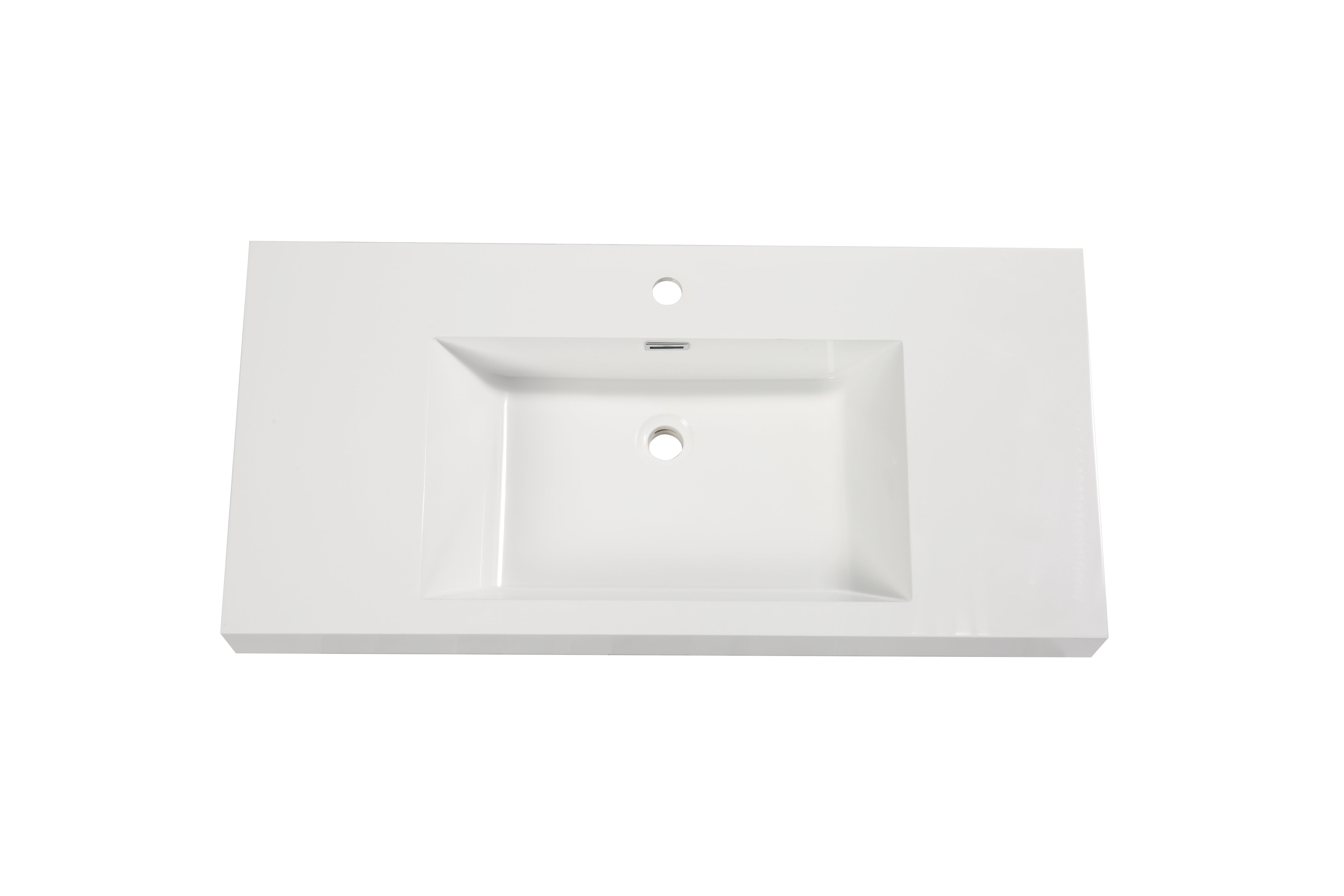 Aquamoon Venice 36" Integrated /Countertop White Square  Sink