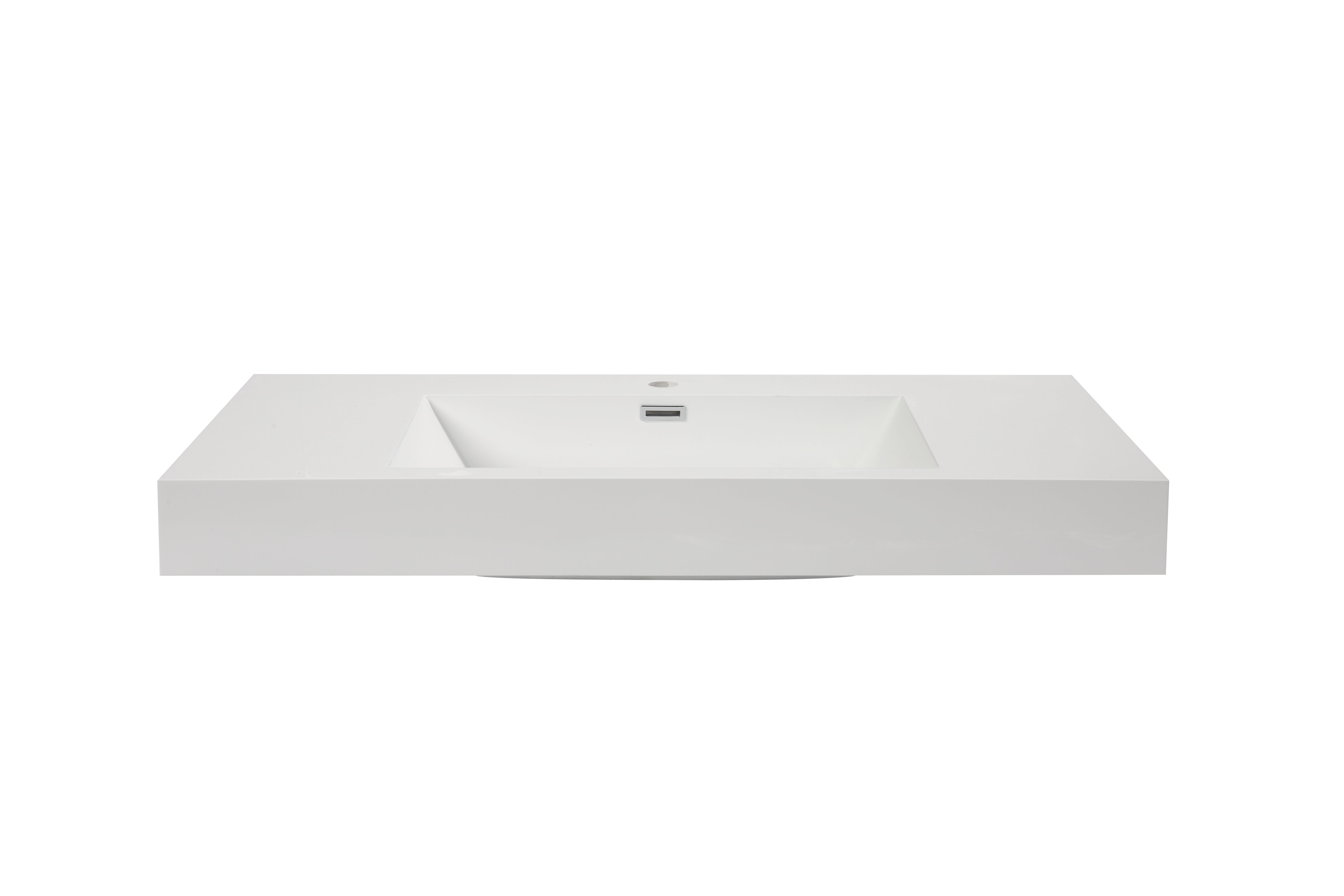 Aquamoon Venice 36" Integrated /Countertop White Square  Sink bathtrends_usa