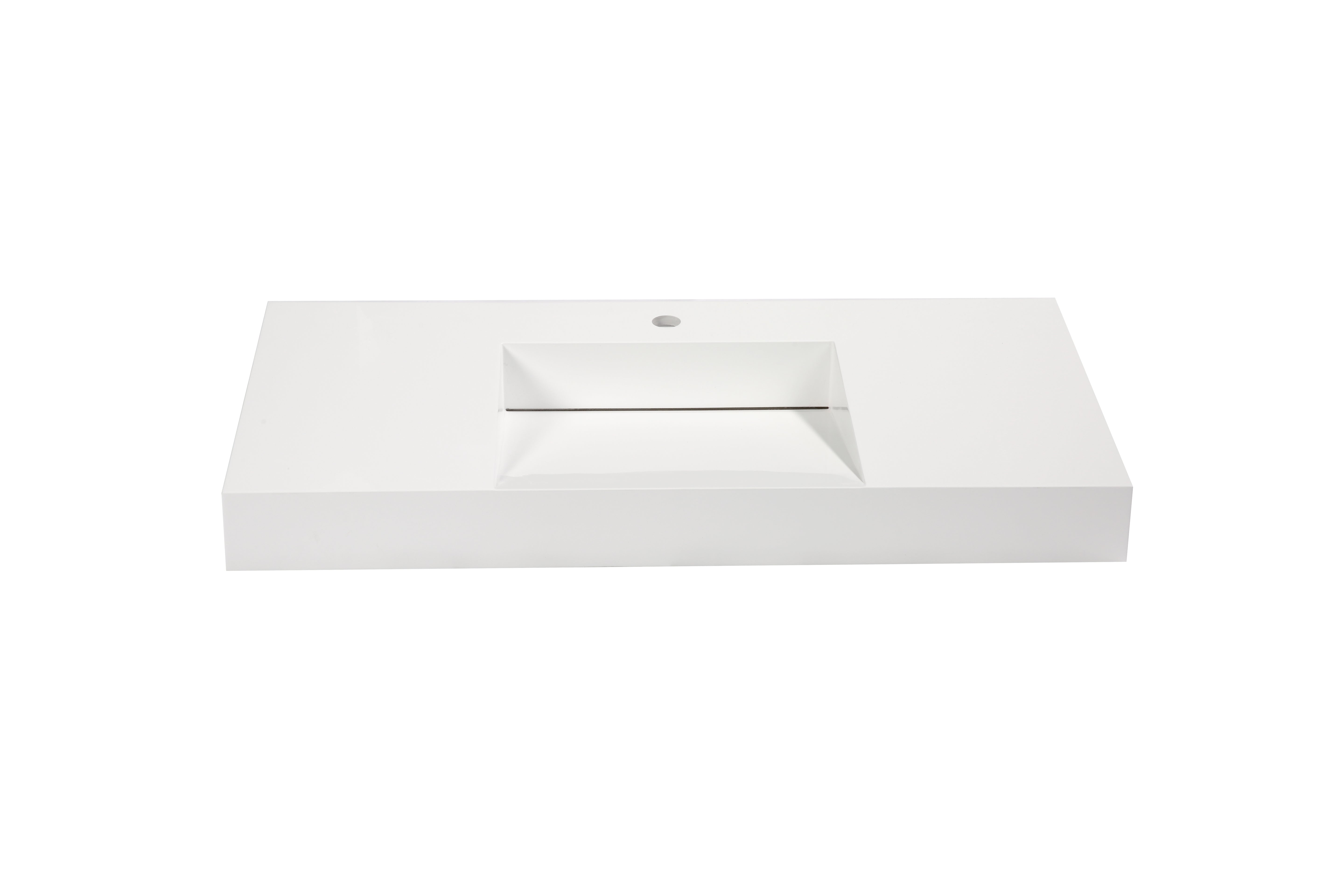 Aquamoon Venice 39" Integrated /Countertop White Infinity  Sink bathtrends_usa