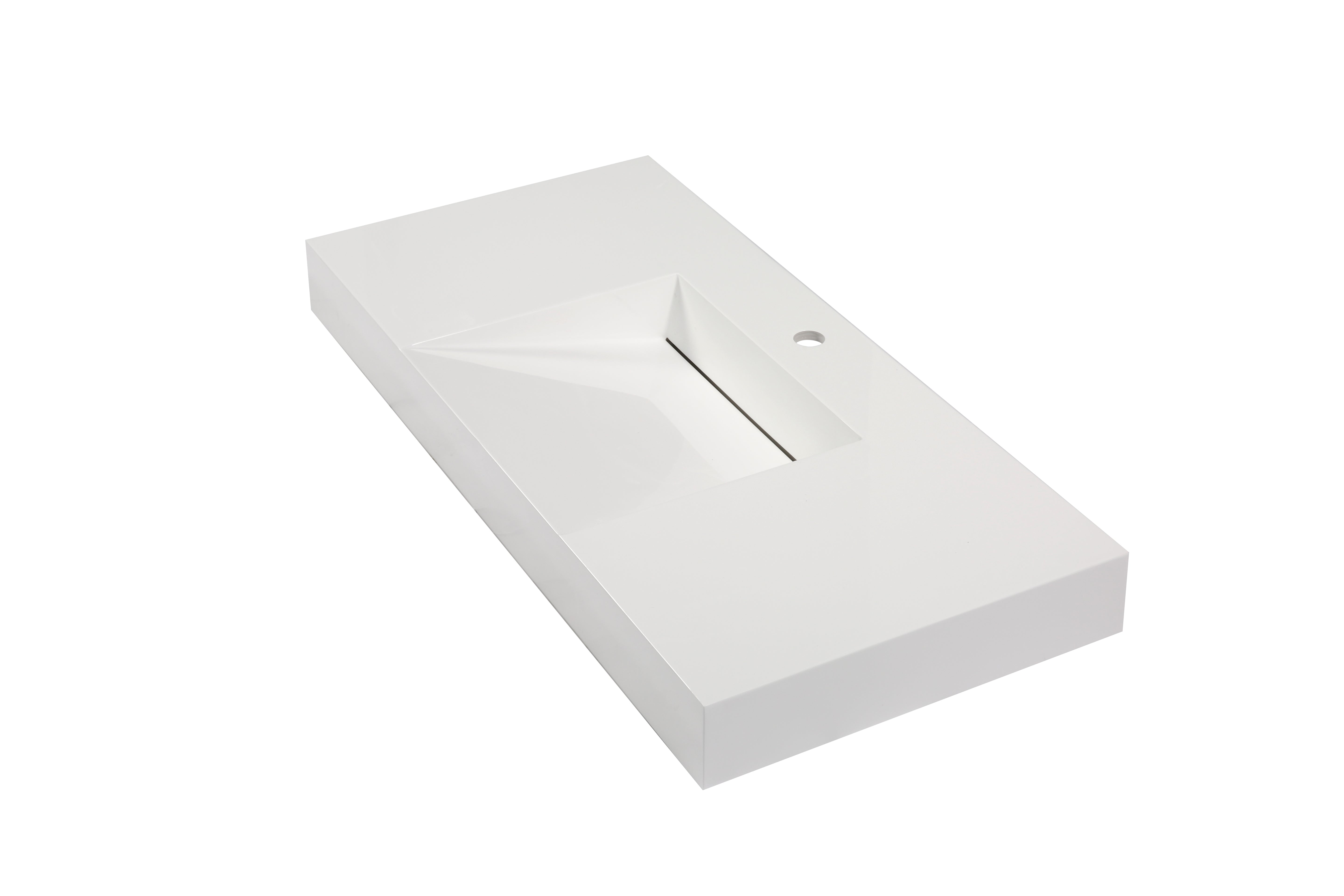 Aquamoon Venice 39" Integrated /Countertop White Infinity  Sink