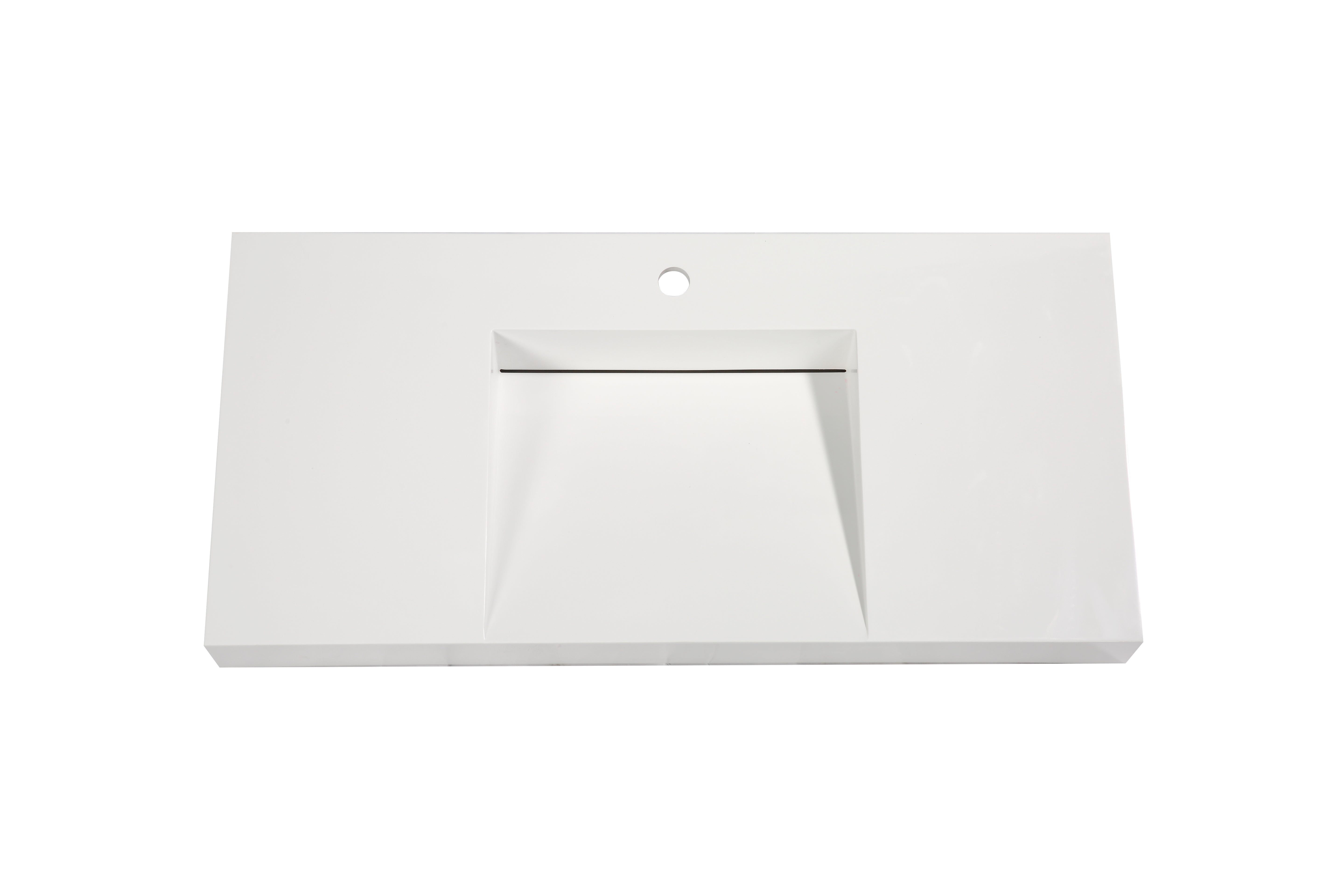 Aquamoon Venice 39" Integrated /Countertop White Infinity  Sink