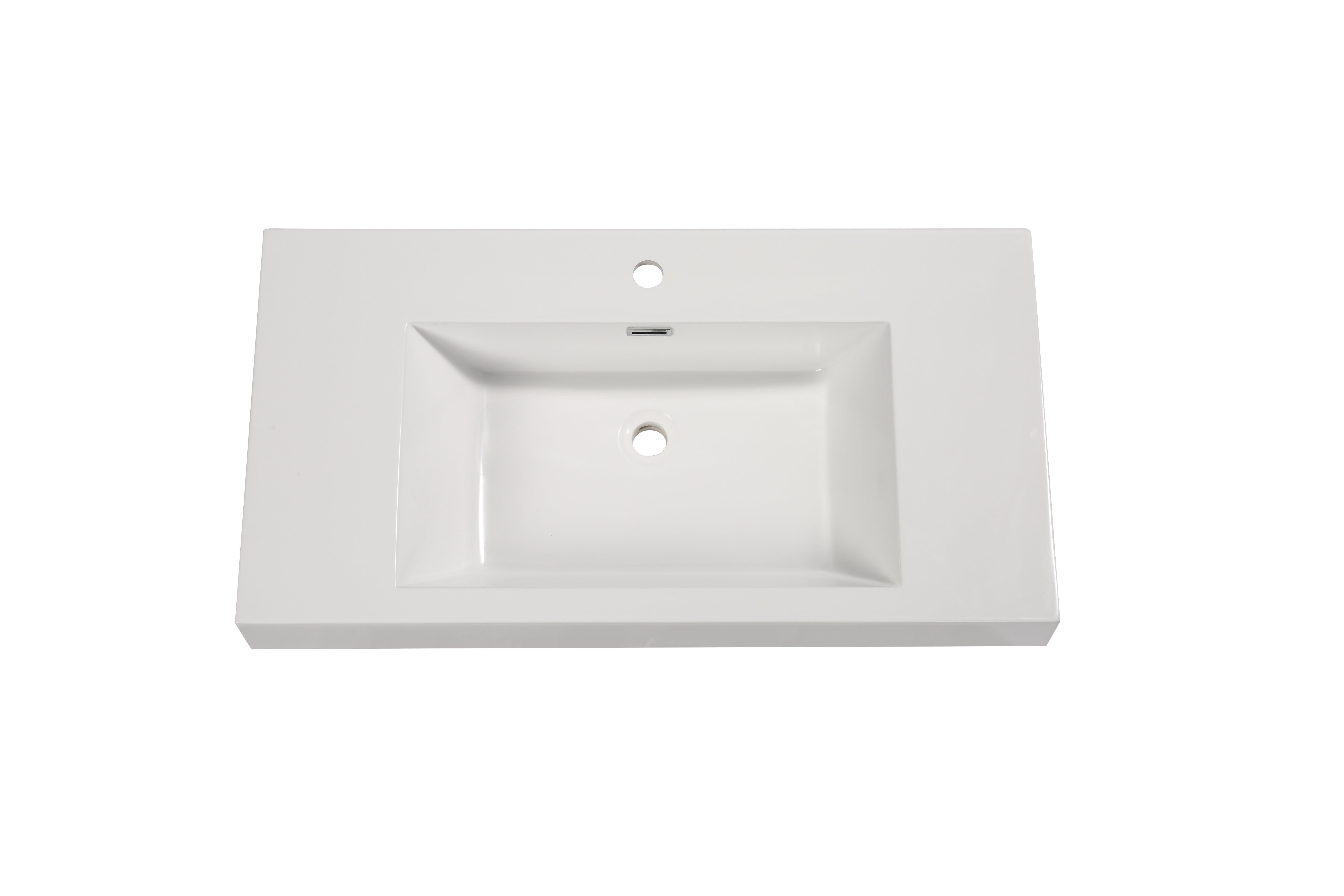 Aquamoon Venice 39" Integrated /Countertop White Square  Sink