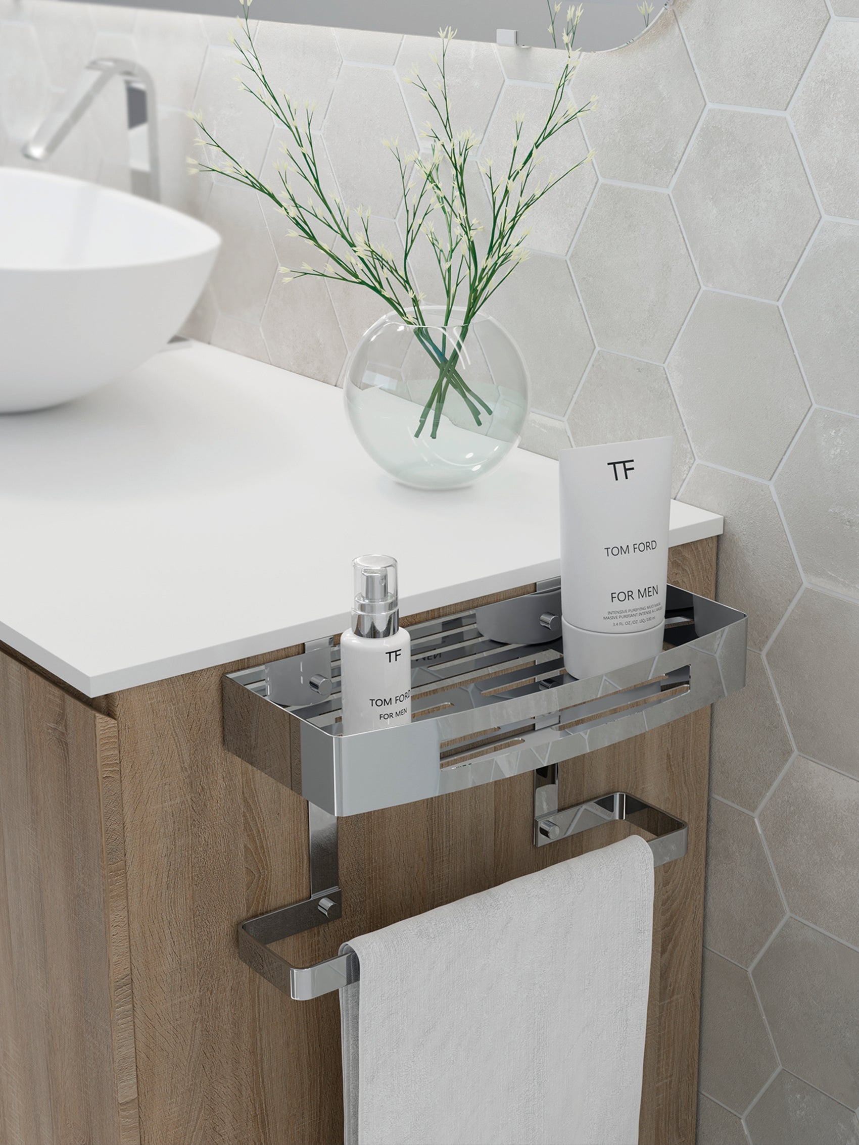 イマン　サボンラック Aquamoon Side Cabinet Susan White - Bath Trends USA