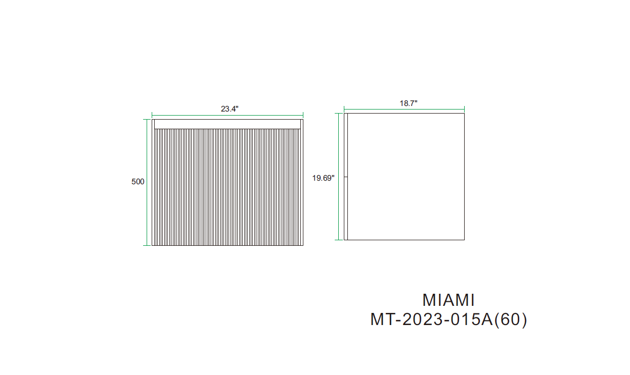 Miami 23.5 Natural Oak Cabinet, Square Cultured Marble Sink, Wall Mounted Modern Vanity Set