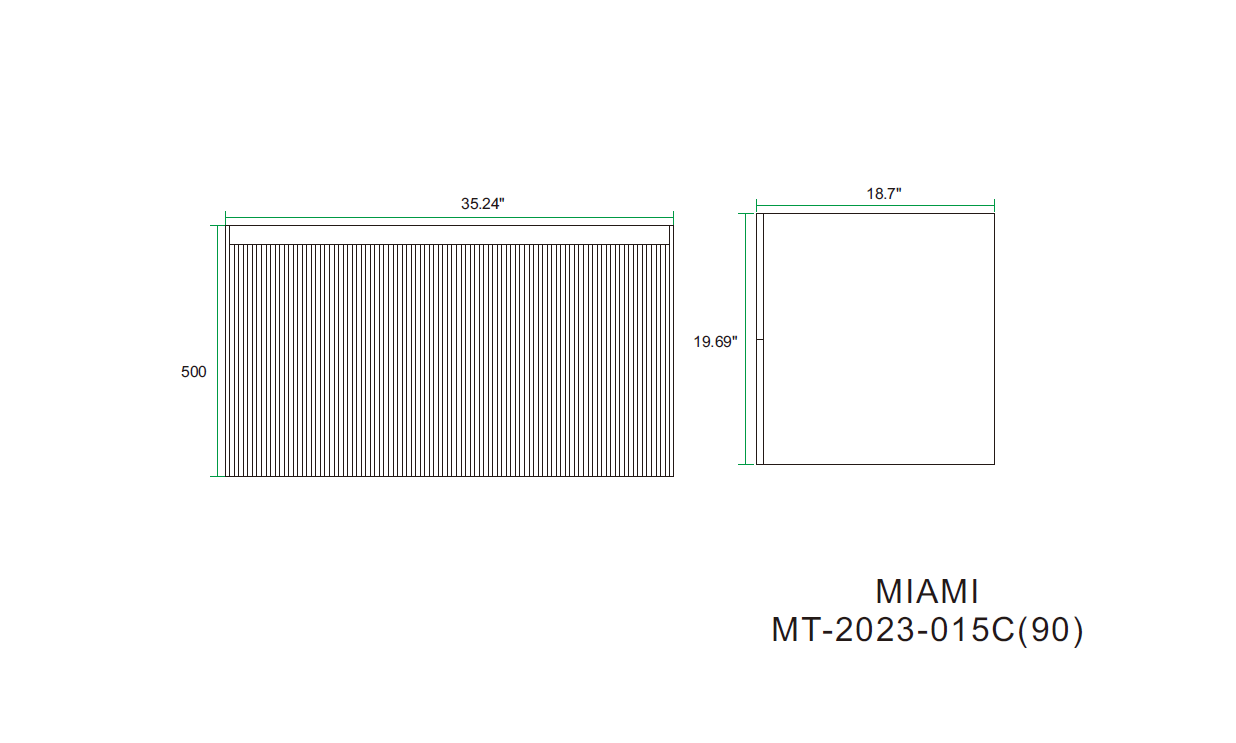 Miami 35.5 Natural Oak Cabinet, Square Cultured Marble, Wall Mounted Modern Vanity Set