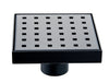 Aquamoon Black Matte Insert 6 x 6 inch Linear Shower Drain, 316 Stainless Steel Square with Hair Strainer and Fittings