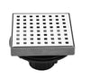 Aquamoon  Brush Nickel Insert 6 x 6  Linear Shower Drain, 316 Stainless Steel Square with Hair Strainer and Fittings