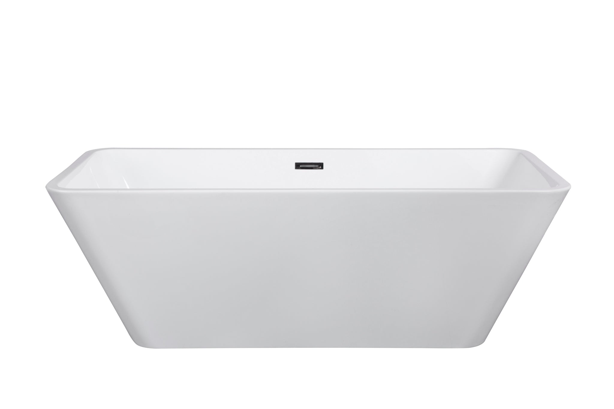 Harmony Bath Tub 59 White Acrylic Free Standing Soaker, Center Drain And Overflow