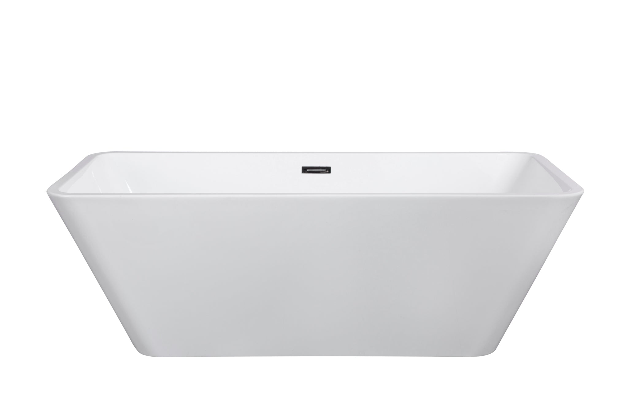 Harmony Bathtub 59 White Acrylic Freestanding Soaker, Center Drain And Overflow 