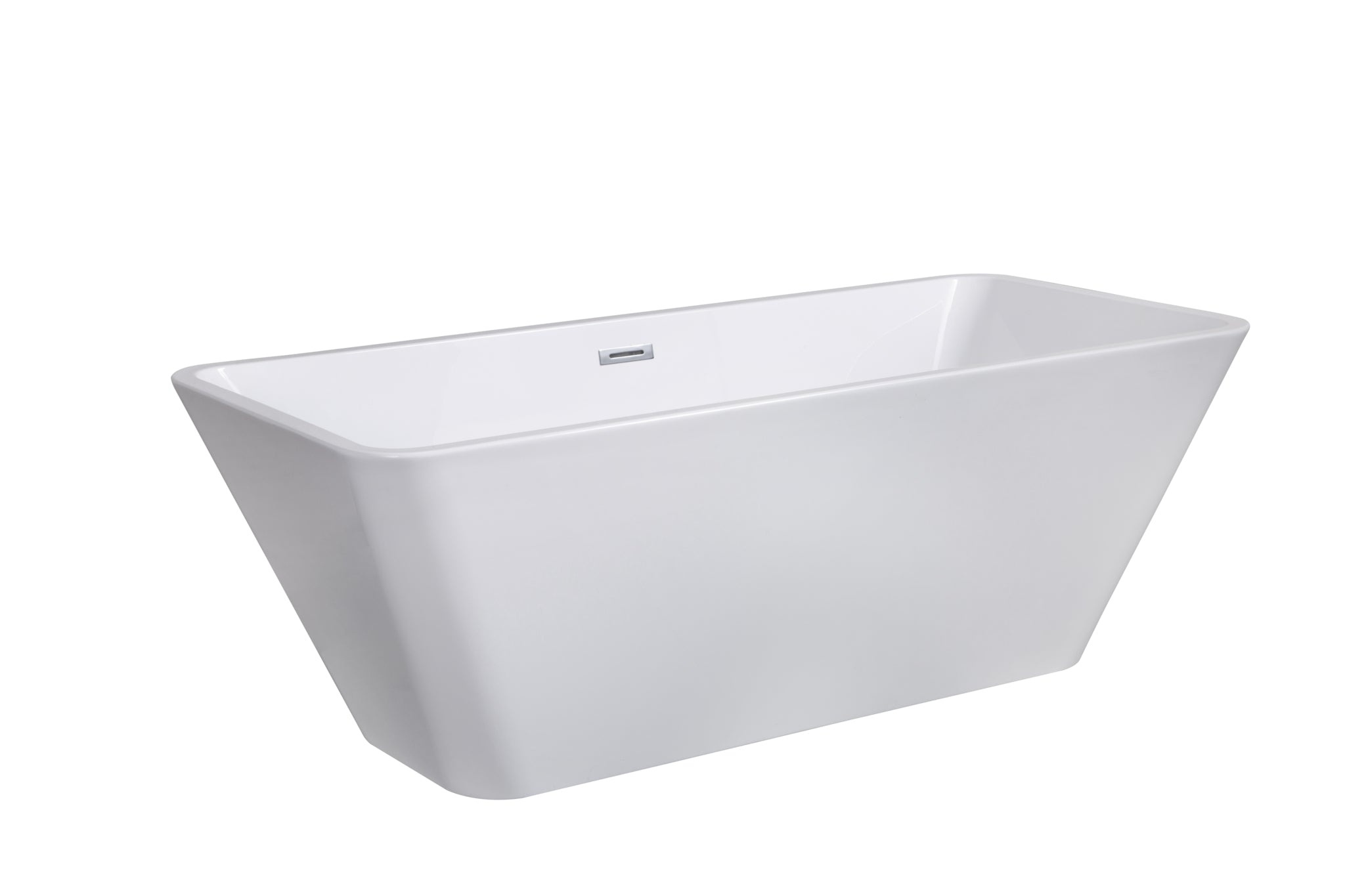 Harmony Bathtub 59 White Acrylic Freestanding Soaker, Center Drain And Overflow 