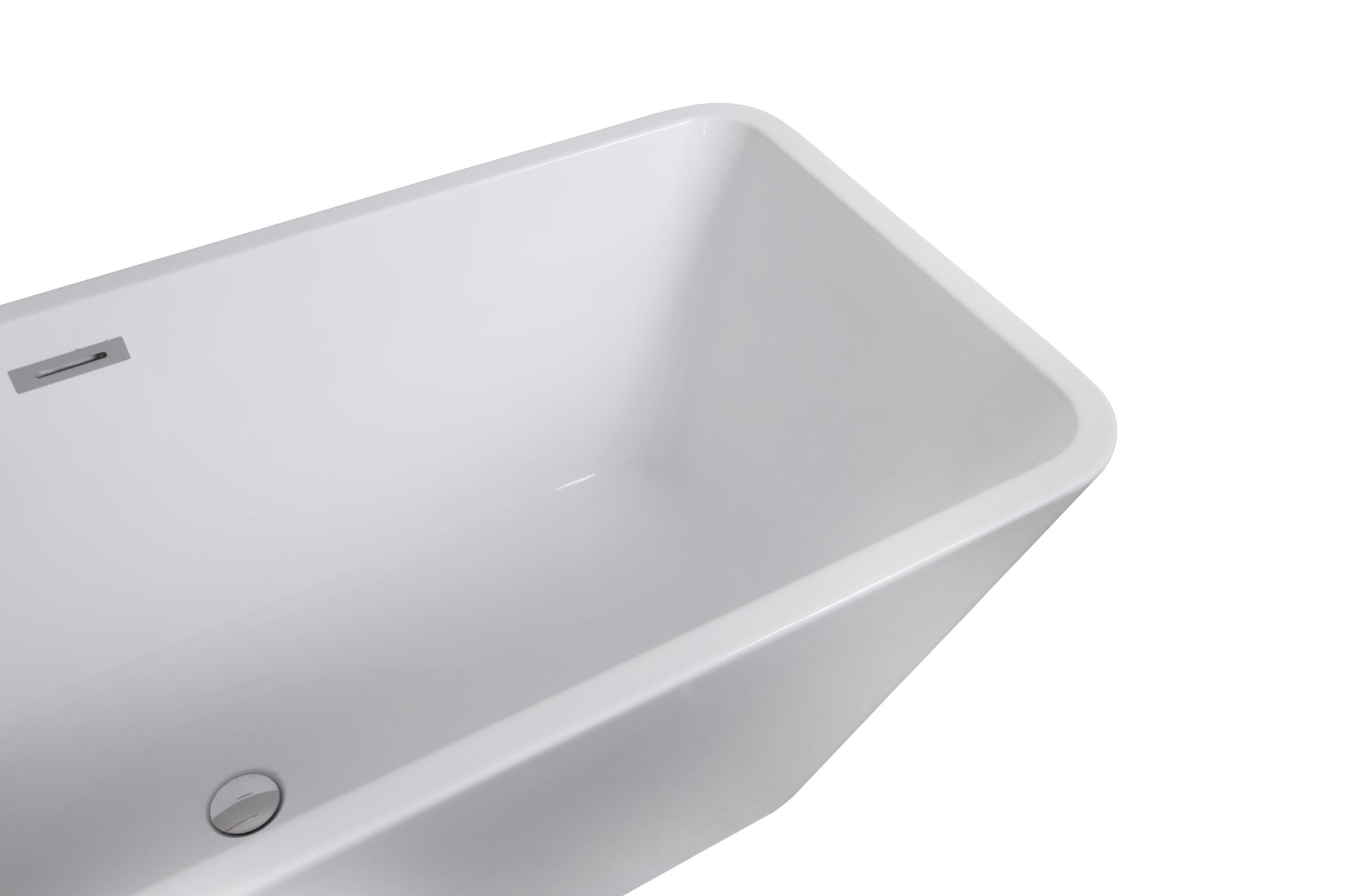 Harmony Bath Tub 67 White Acrylic Free Standing Soaker, Center Drain And Overflow
