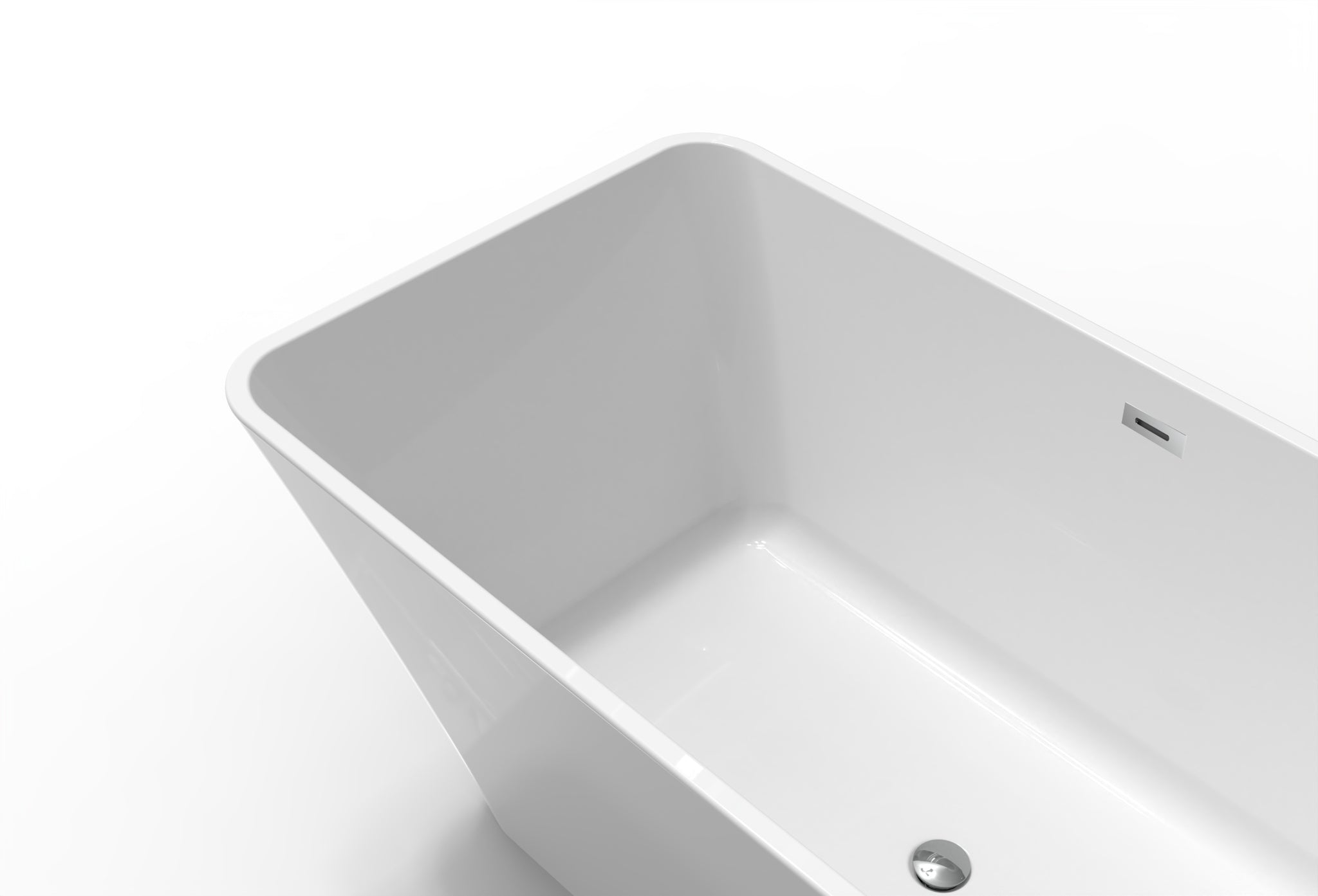 Liberty Bath Tub 59 White Acrylic Free Standing Soaker, Center Drain And Overflow