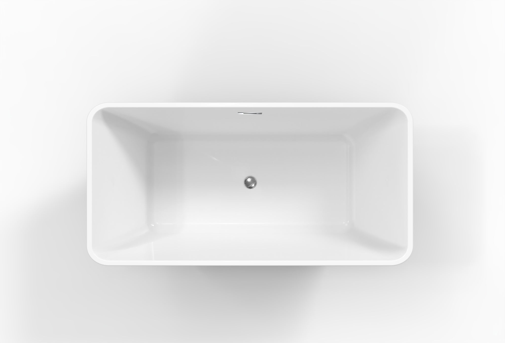 Liberty Bath Tub 67 White Acrylic Free Standing Soaker, Center Drain And Overflow