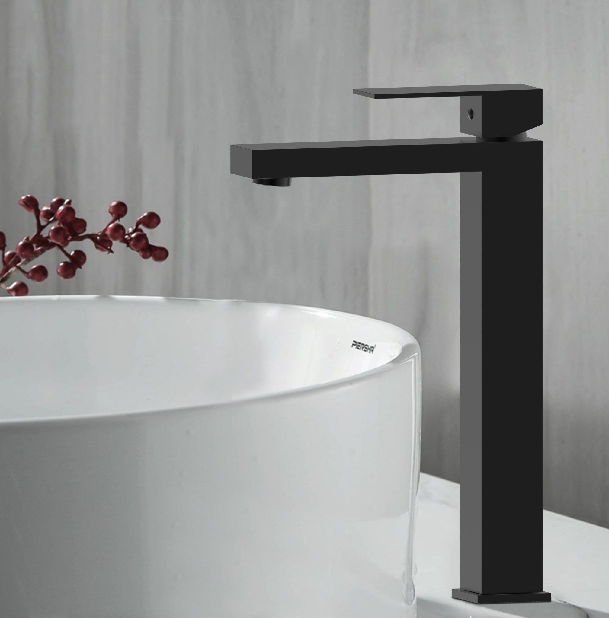 Aquamoon Milan Collection Single Lever Bathroom Vessel Faucet Matte Black Finish