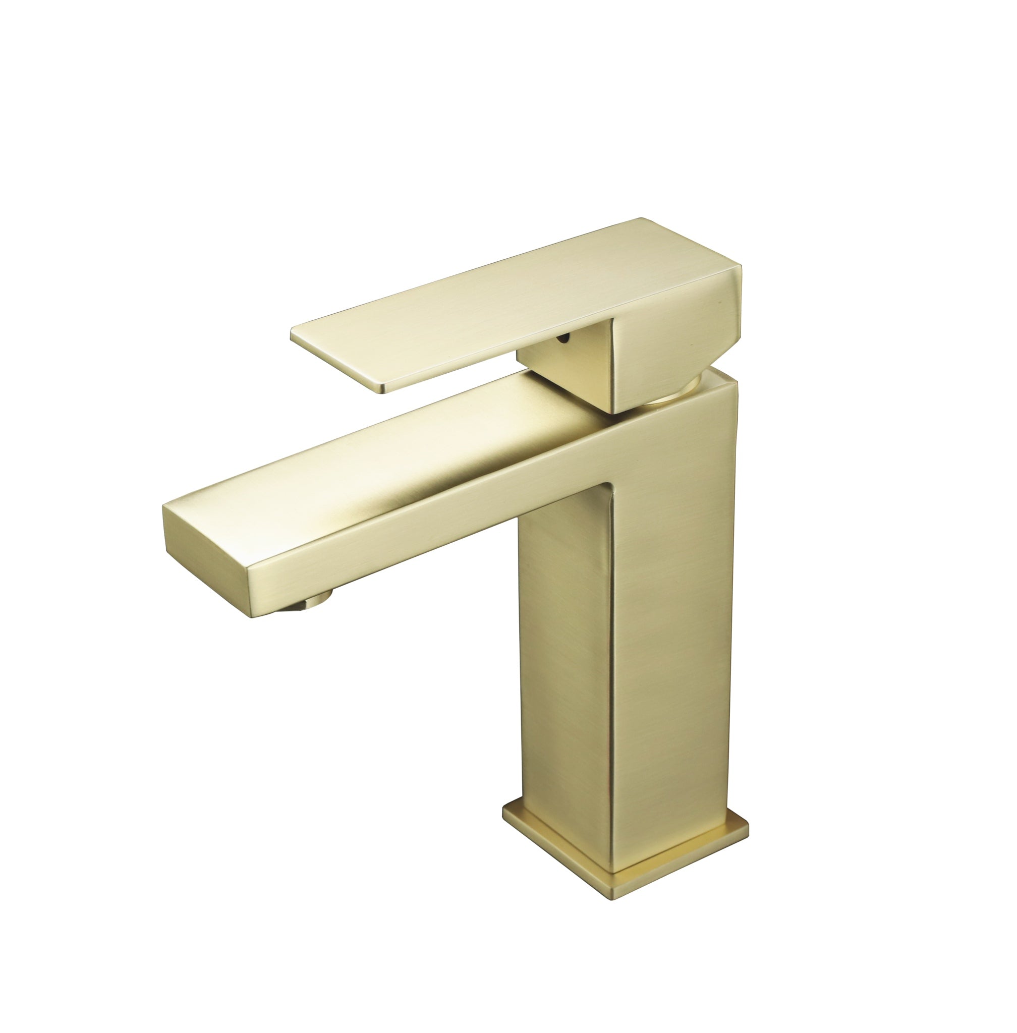 Aquamoon Milan Collection Single Lever Bathroom Vanity Faucet Brushed Gold Top Finish Bath Trends USA