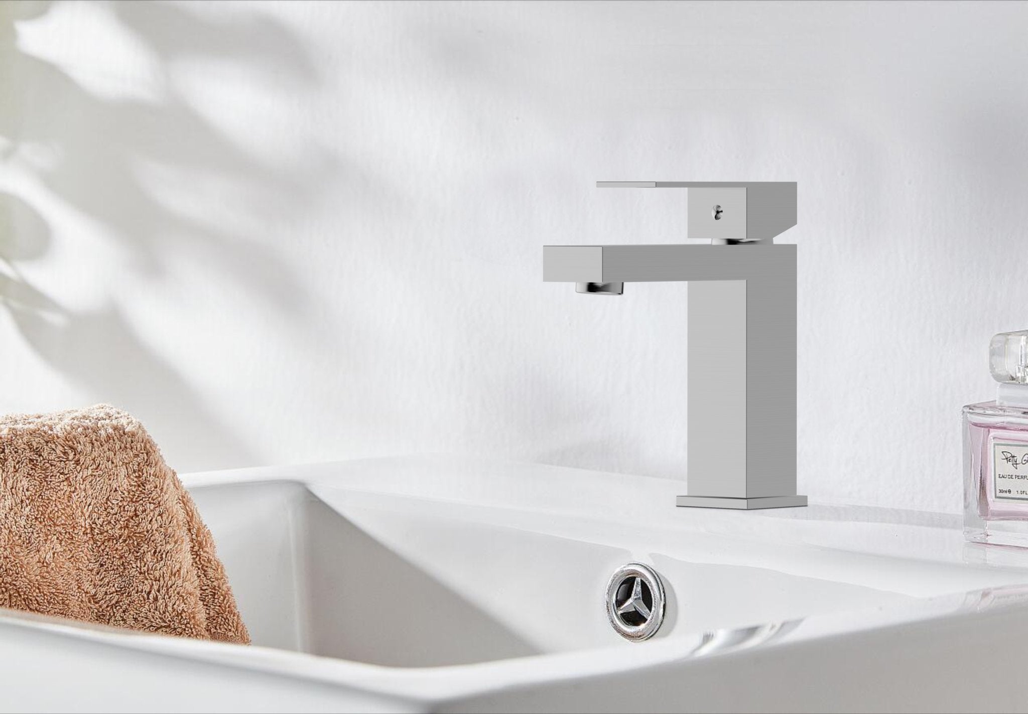 Aquamoon Milan Collection Single Lever Bathroom Vanity Faucet Brushed Nickel Finish Bath Trends USA