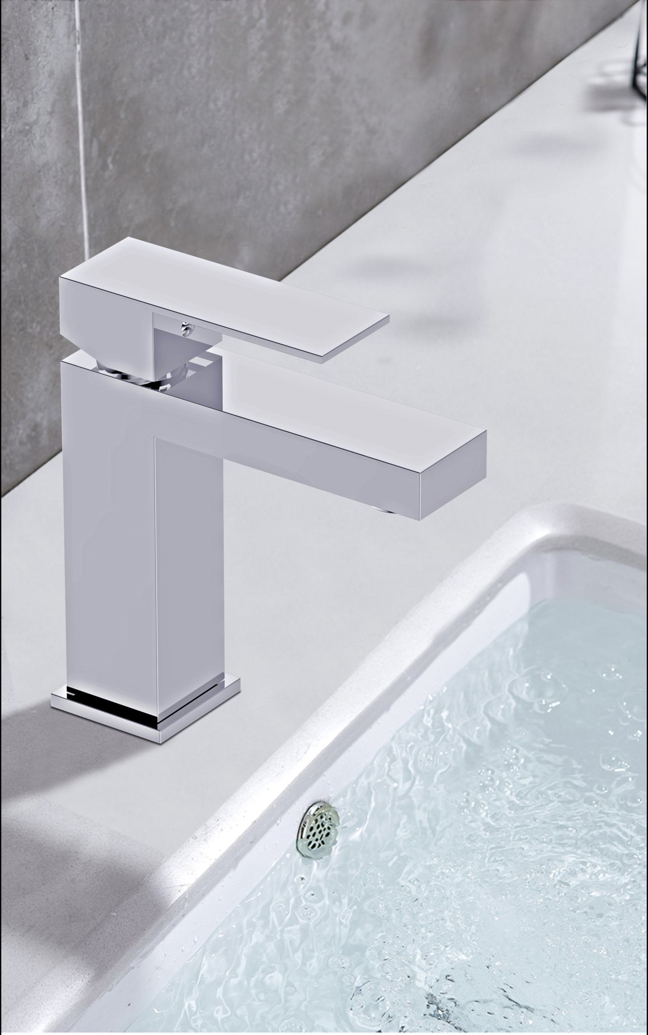 Aquamoon Milan Collection Single Lever Bathroom Vanity Faucet Chrome Finish
