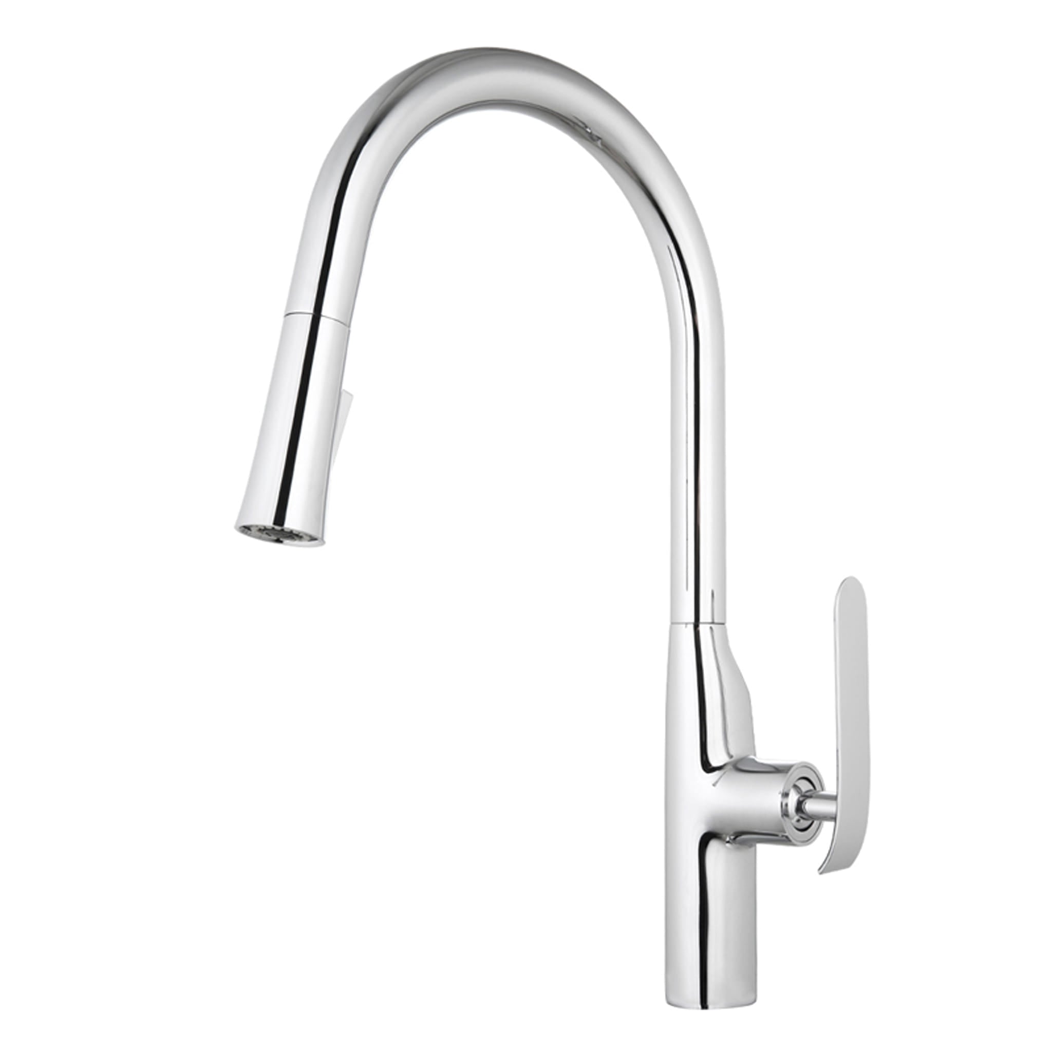 Aquamoon Dylan Single-Handle Kitchen Sink Faucet With Pull Down Sprayer, Brushed Nickel Finish bathtrends_usa