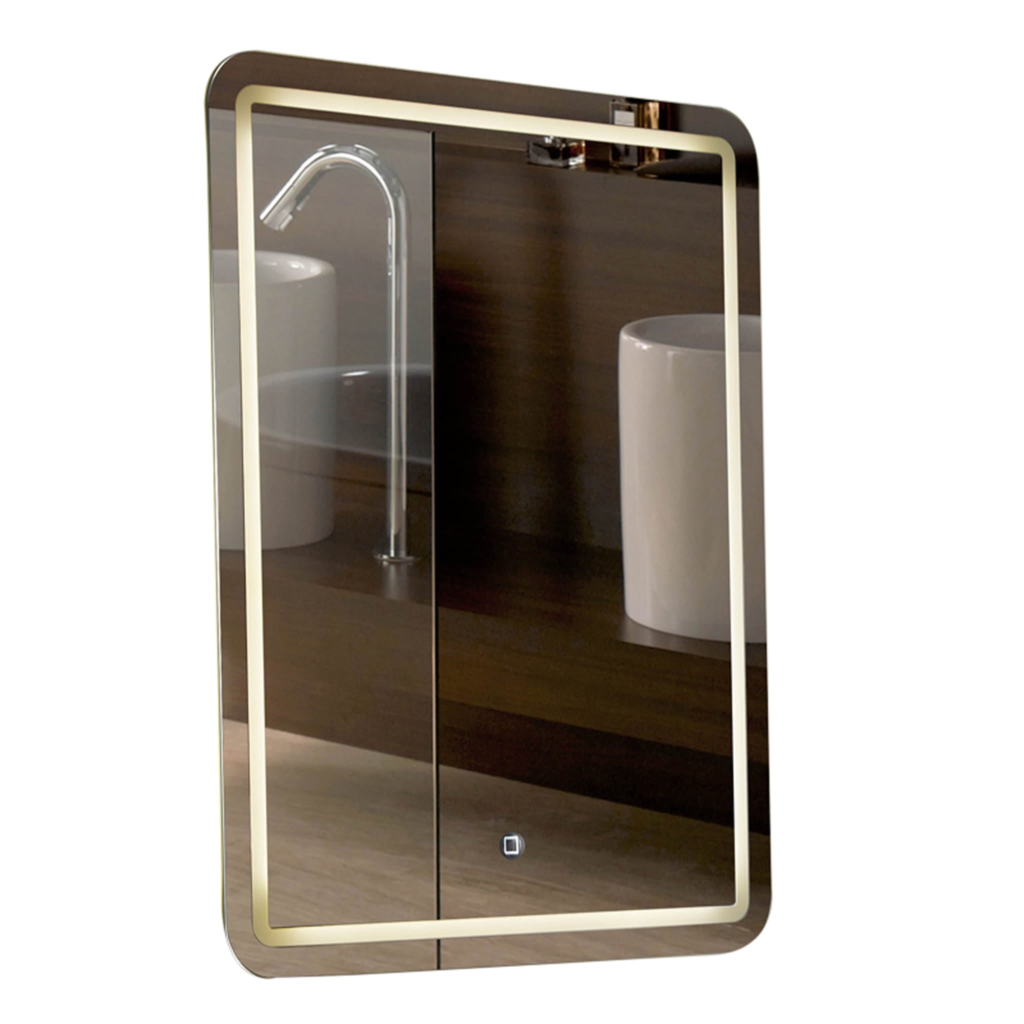 Aquamoon 1989 LED Bathroom Mirror 24" x 31" Wall Mounted Side Switch 6000K High Lumen Bath Trends USA