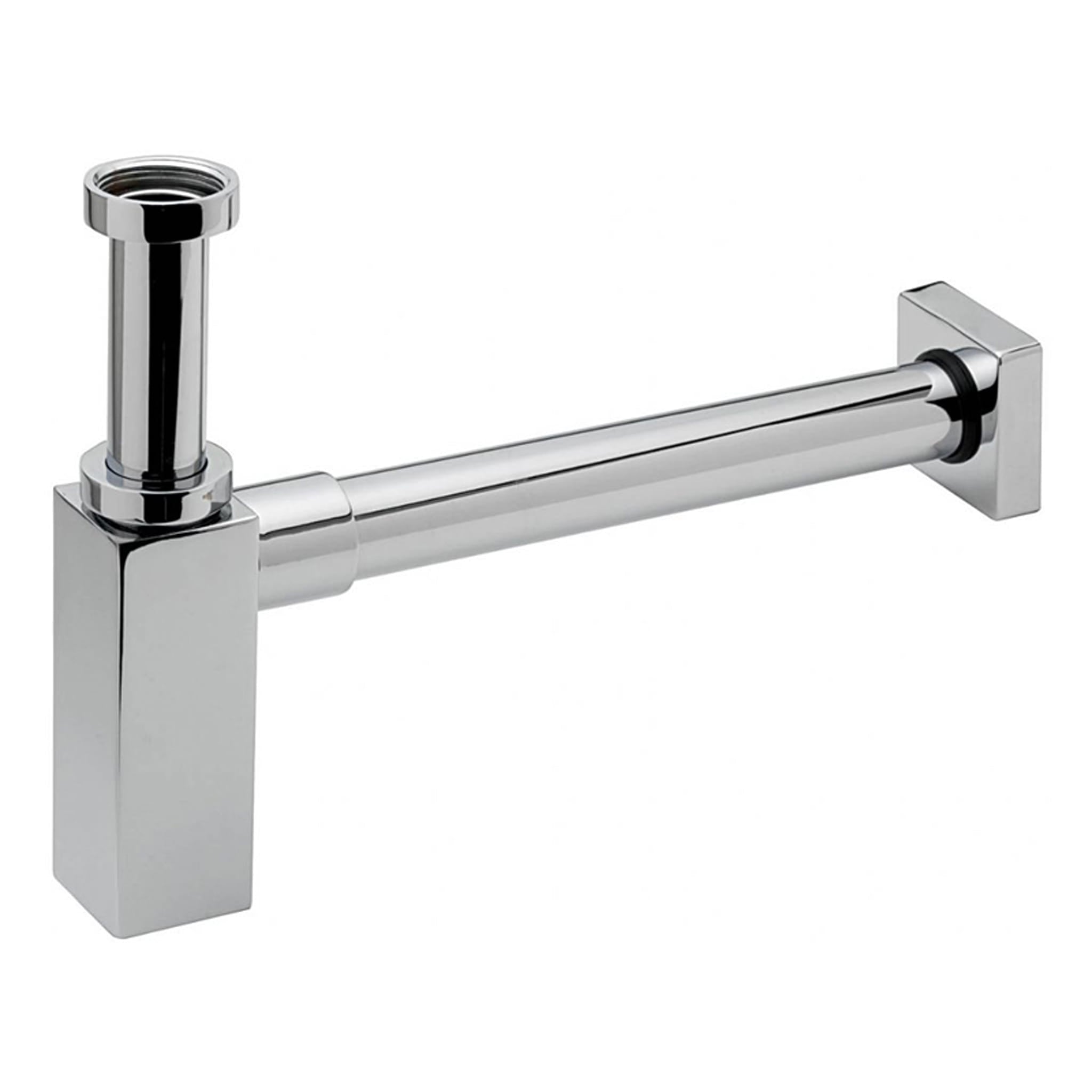 Brass Contemporary Square Bottle P-Trap  Basin Sink waste Trap Drain Kit , Chrome Finished bathtrends_usa