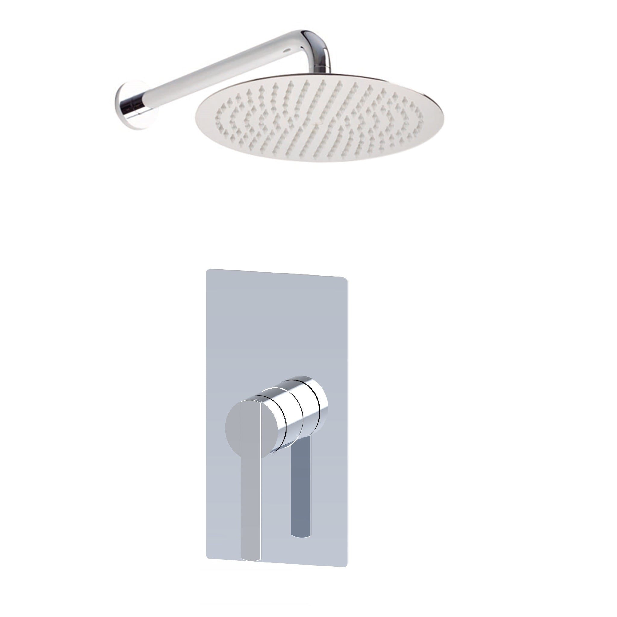 Aquamoon BALI Brush Nickel   Bathroom Modern Rain Mixer Shower Combo Set Wall Mounted Rainfall Shower Head 8" + Rough in + Trim included SETBALI10812 bathtrends_usa