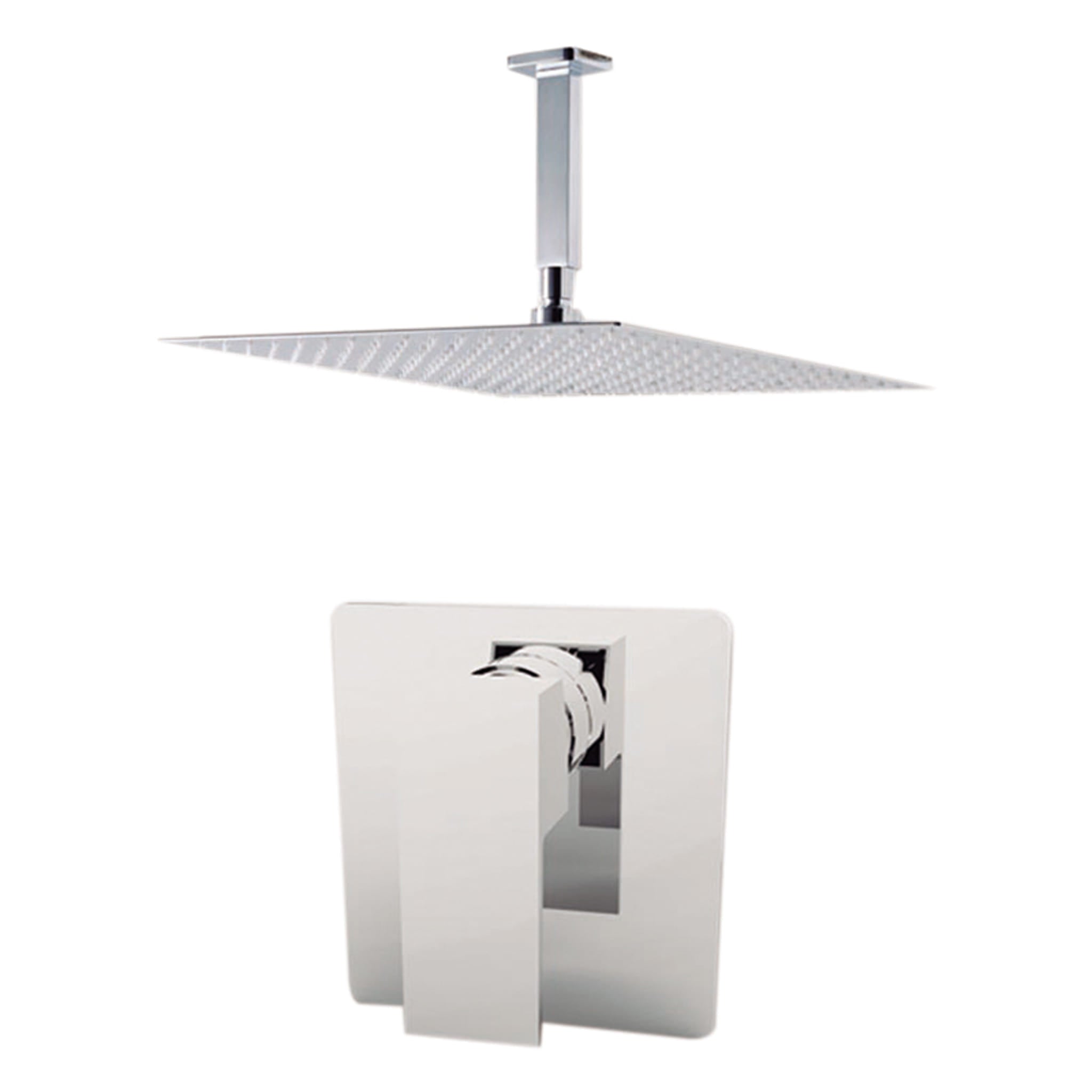 Aquamoon MILAN Brush Nickel   Bathroom Modern Rain Mixer Shower Combo Set Ceiling Arm Mounted + Rainfall Shower Head 8" + Rough in + Trim included SETMIL20811