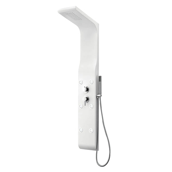 Aquamoon BRESCIA White Wall Mount Bathroom Shower Panel 57.5 x 8.5