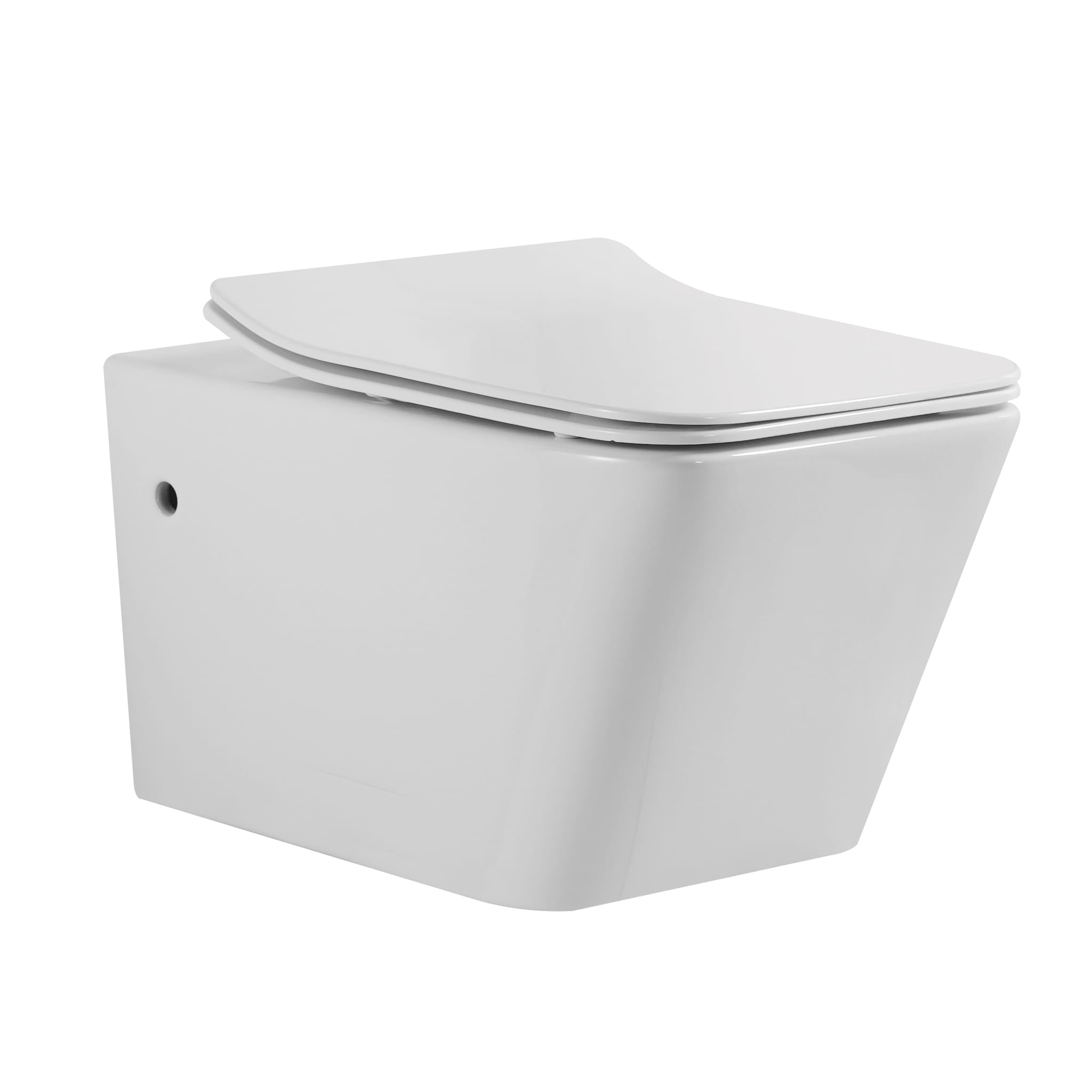 Aquamoon 708 Square Wall-Hung Dual Flush Elongated One Piece Toilet with Soft Closing Seat, Water Sense, High-Efficiency, Color White bathtrends_usa