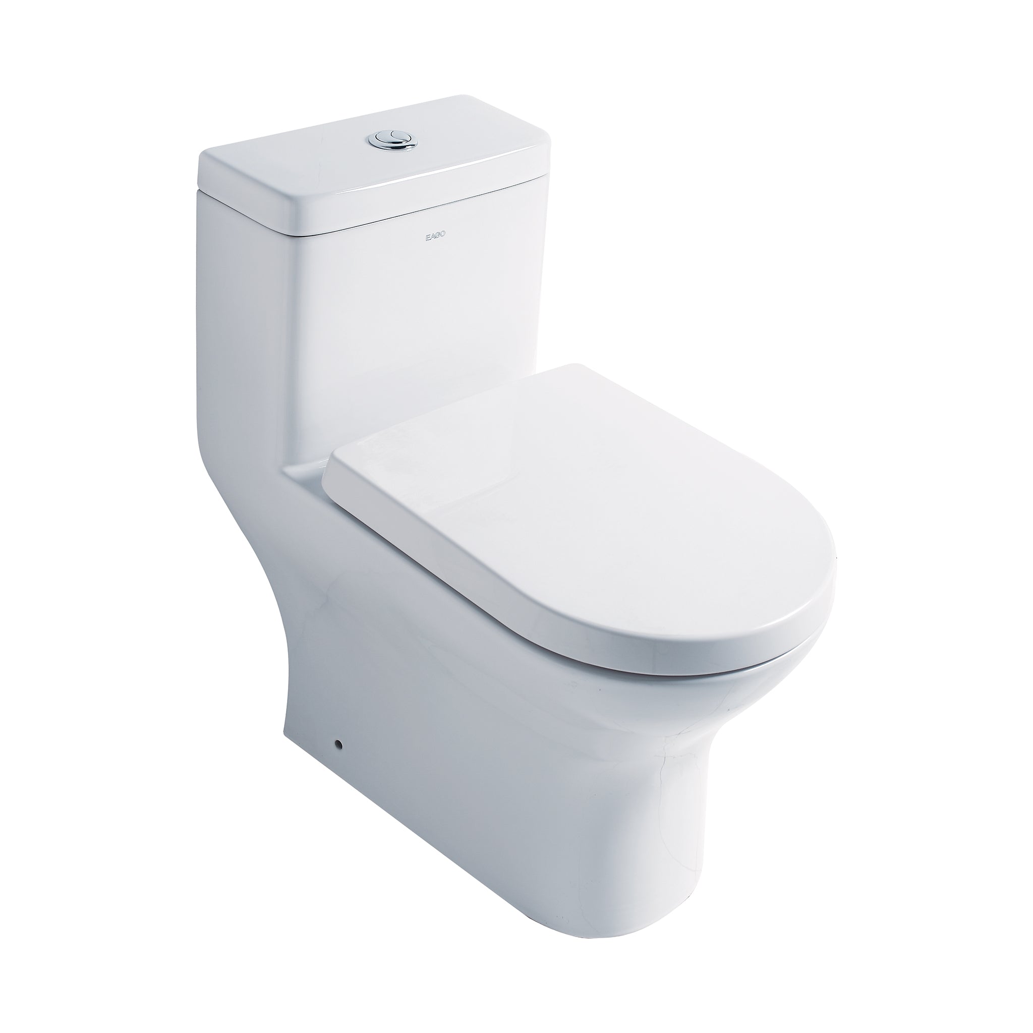 Eago TB 353 Elongated One Piece Dual Flush Toilet With Soft Closing Seat