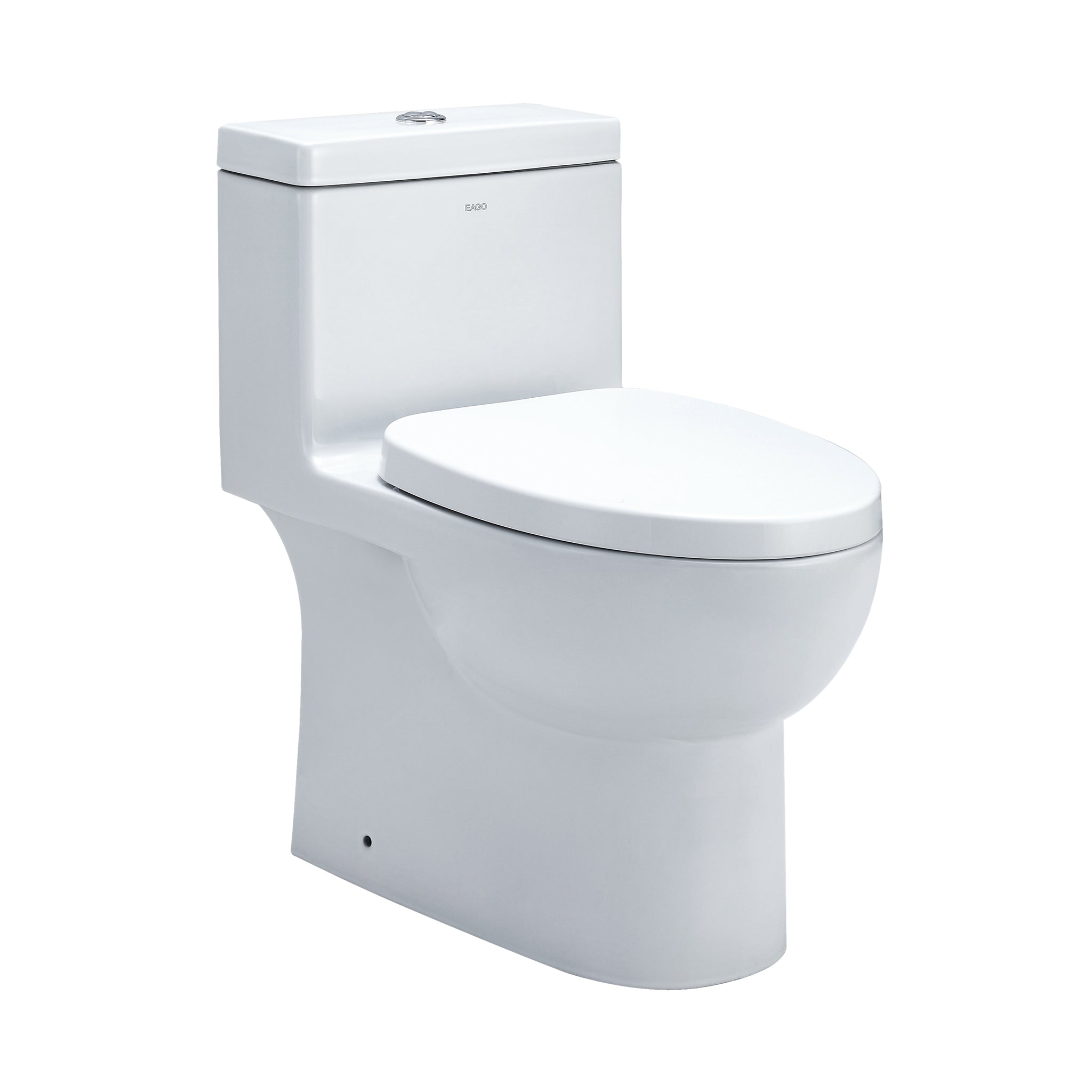 Eago TB 359 Elongated One Piece Dual Flush Toilet With Soft Closing Seat