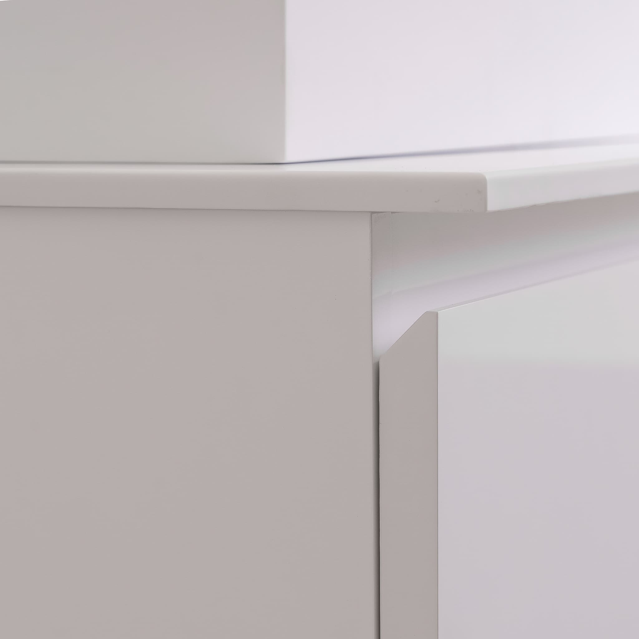 Venice 23.5 White High Gloss Cabinet, Solid Surface Flat White Counter And Infinity Square Solid Surface White Basin 1329, Wall Mounted Modern Vanity Set