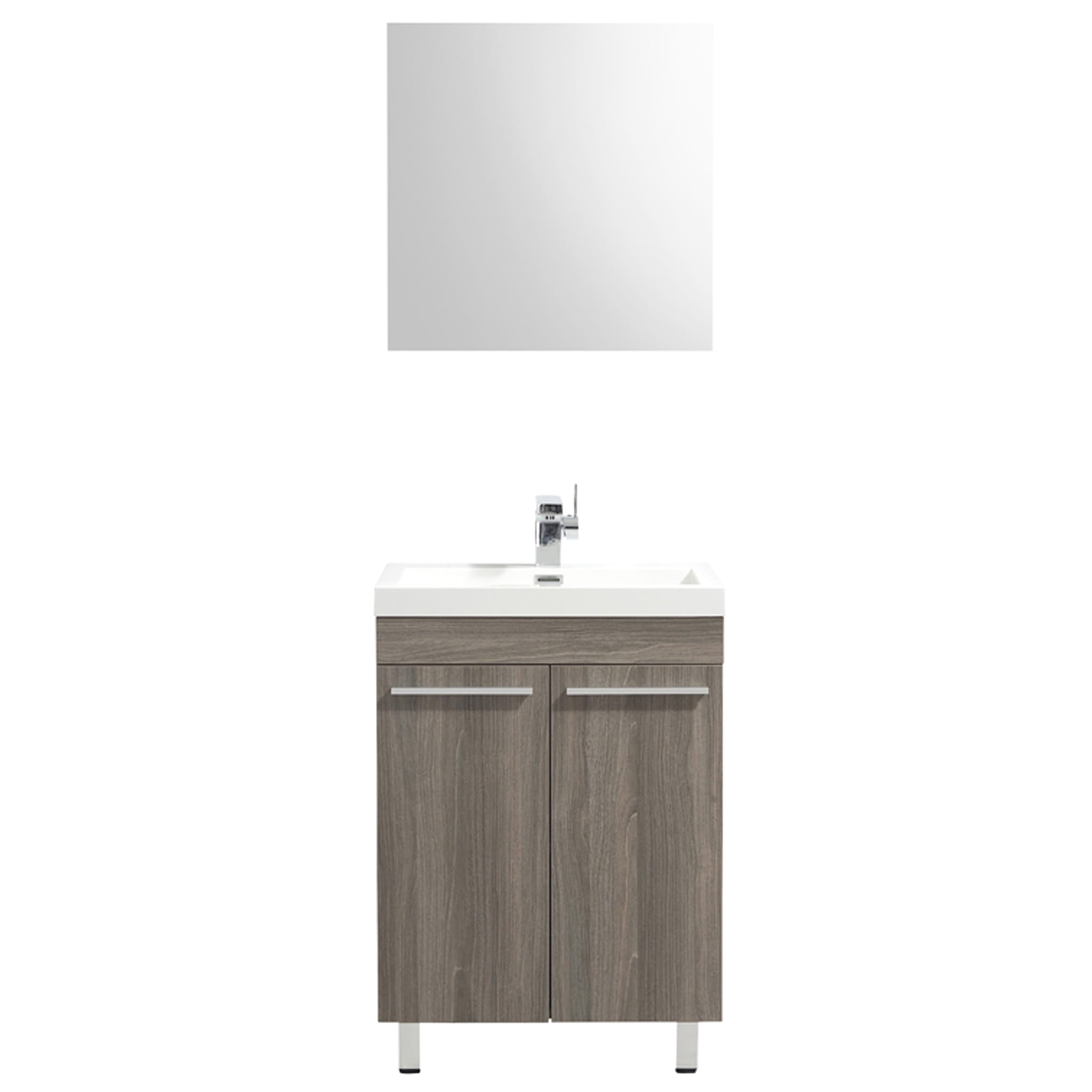 Aquamoon Ocean 23.5" Maple Grey Free Standing Modern Bathroom Vanity Set.