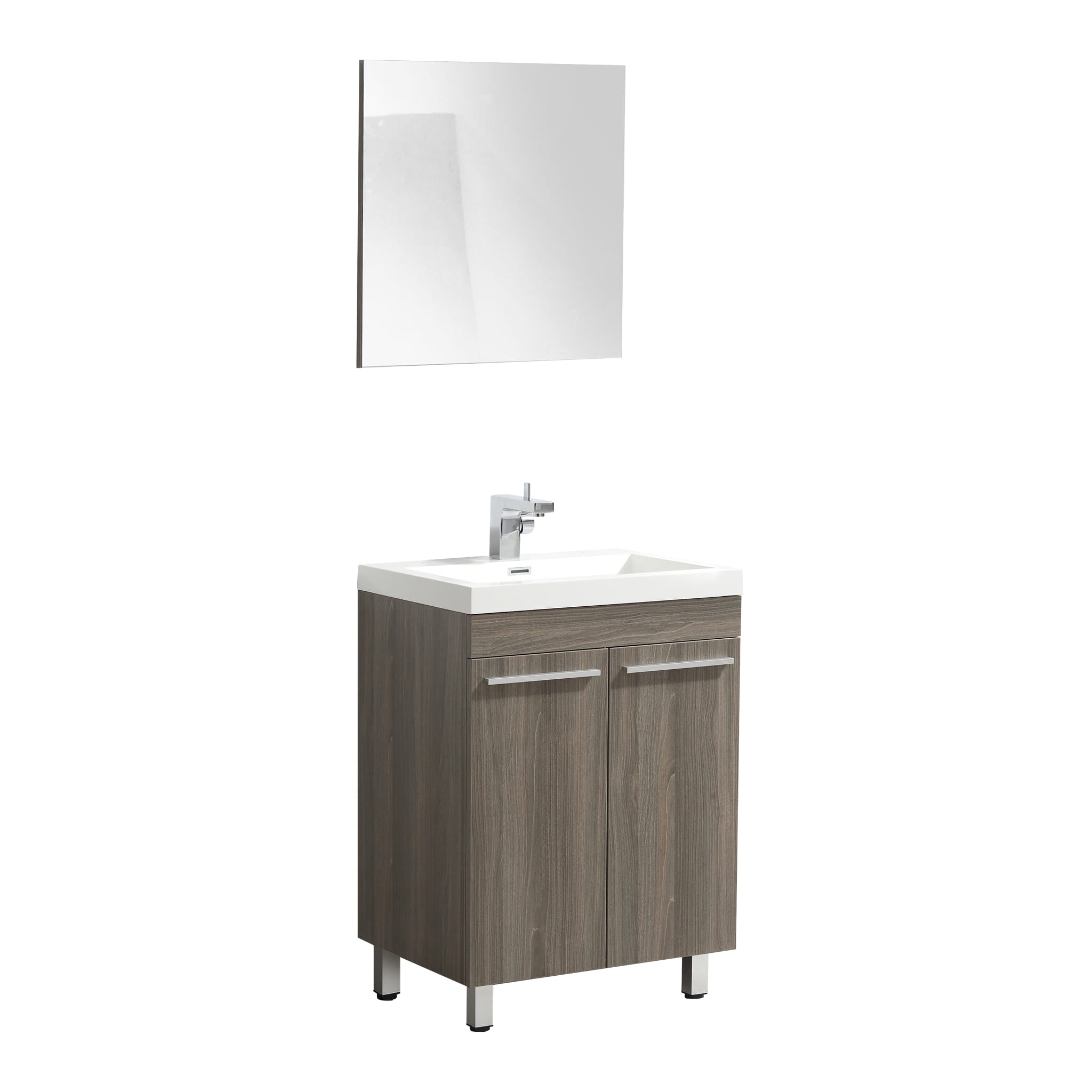 Aquamoon Ocean 23.5" Maple Grey Free Standing Modern Bathroom Vanity Set.