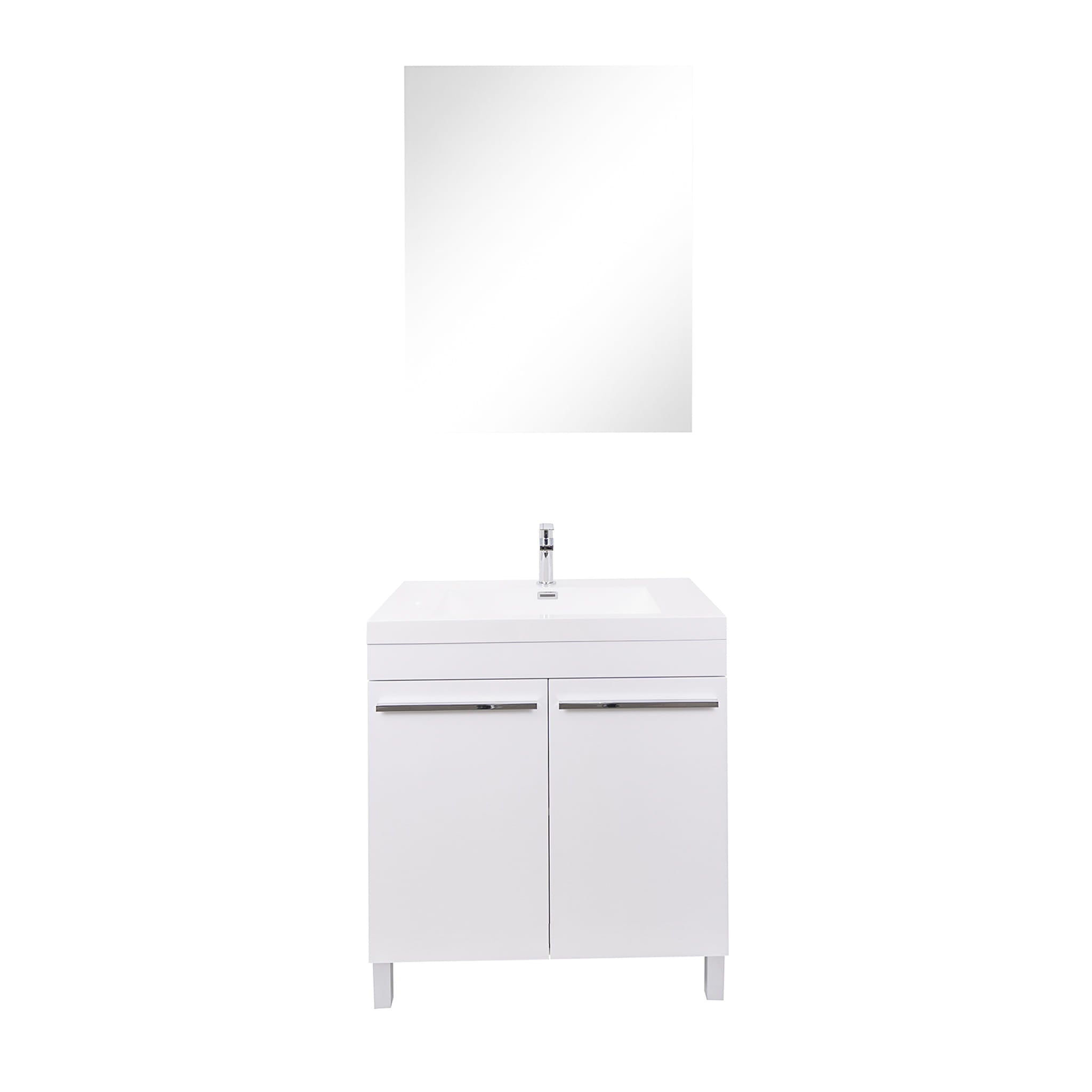 Aquamoon Ocean 23.5" White Free Standing Modern Bathroom Vanity Set.