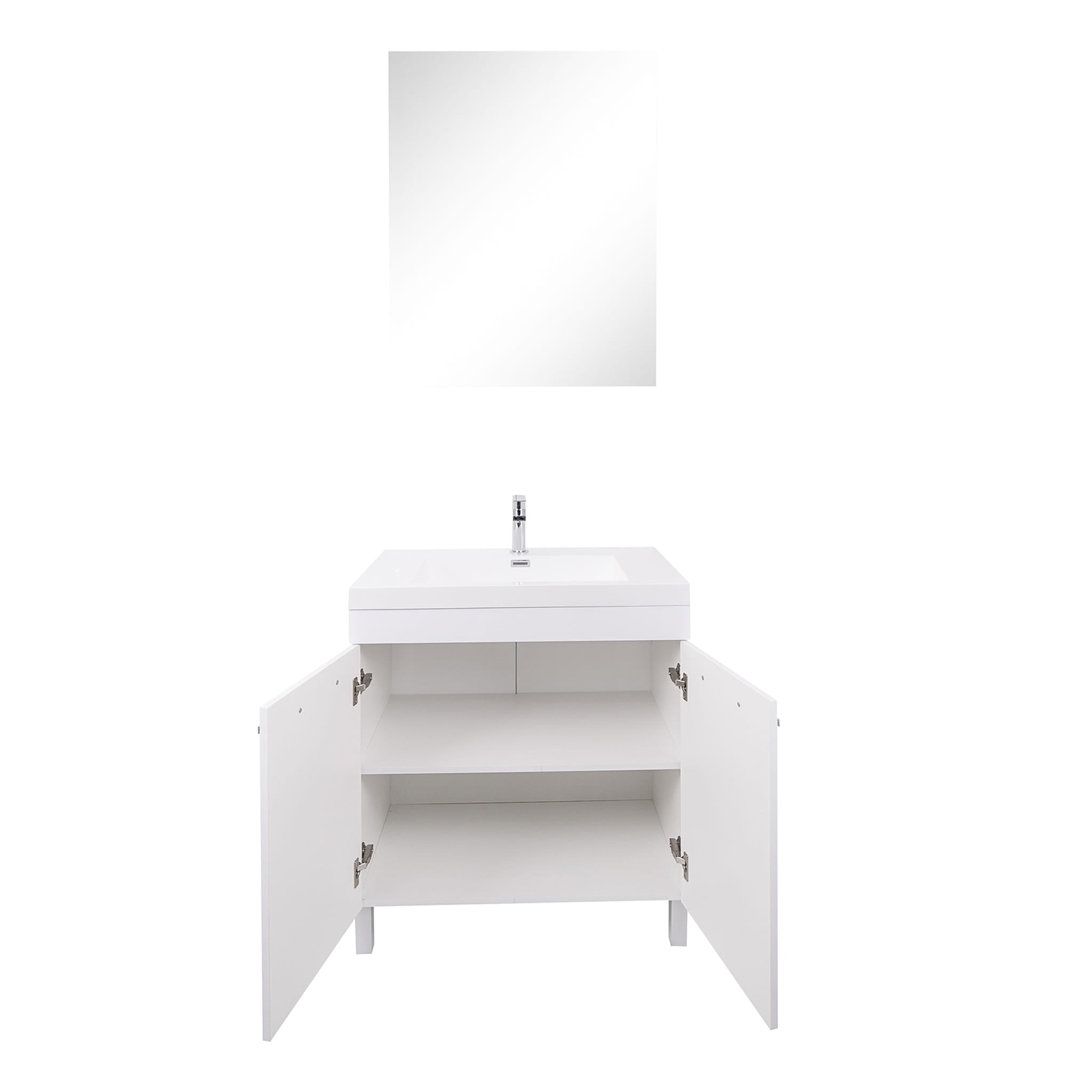Aquamoon Ocean 23.5" White Free Standing Modern Bathroom Vanity Set.