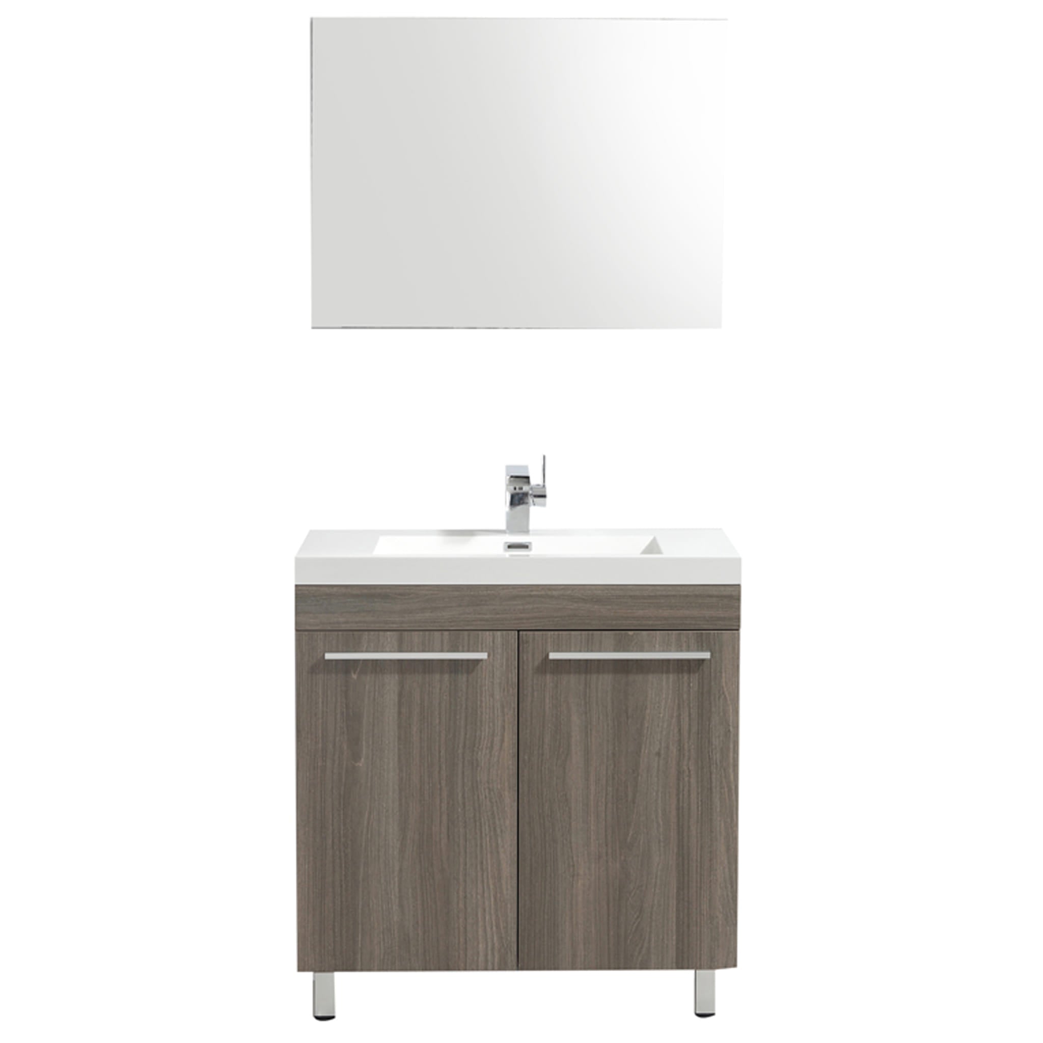 Aquamoon Ocean 31.5" Maple Grey Free Standing Modern Bathroom Vanity Set.