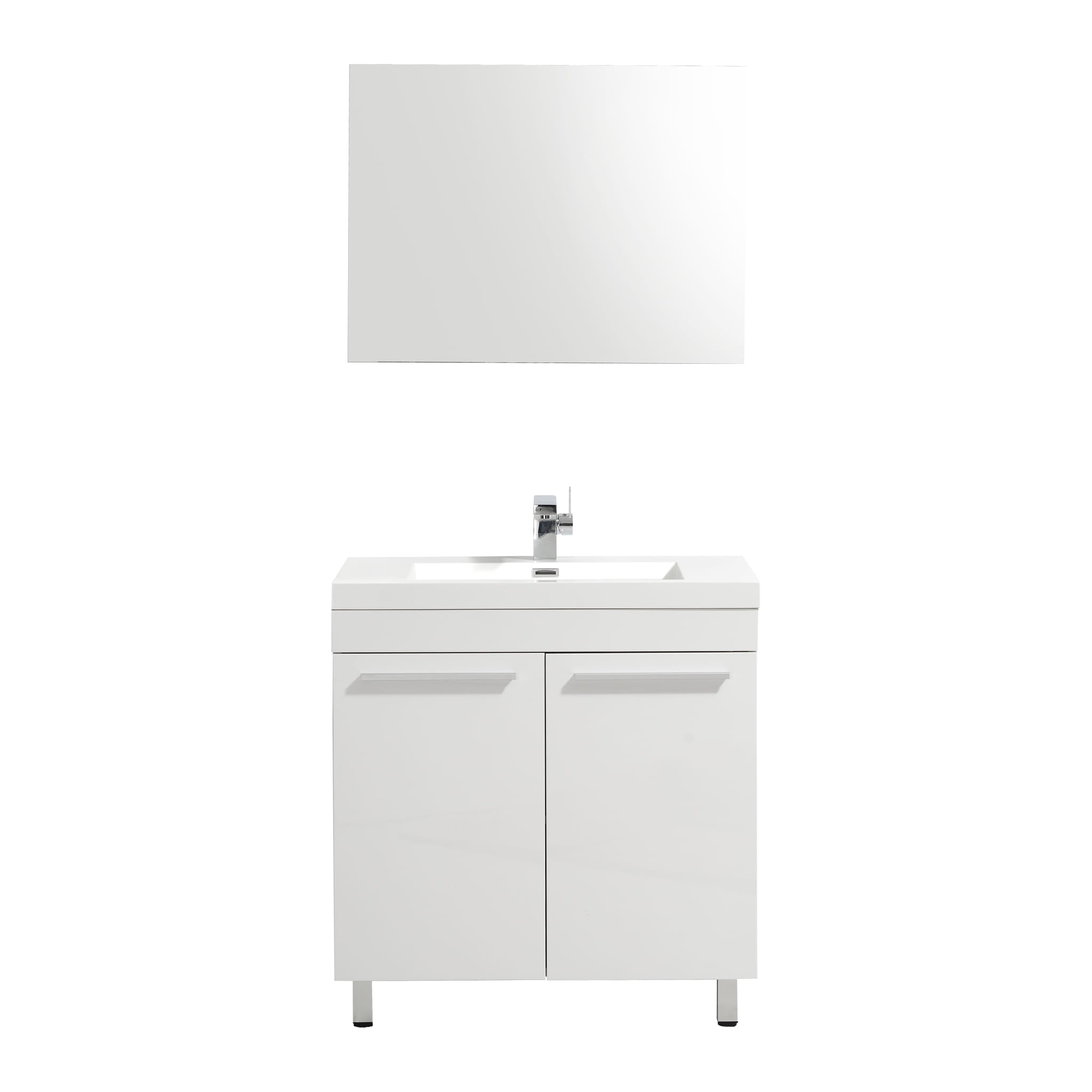 Aquamoon Ocean 31.5" White Free Standing Modern Bathroom Vanity Set.